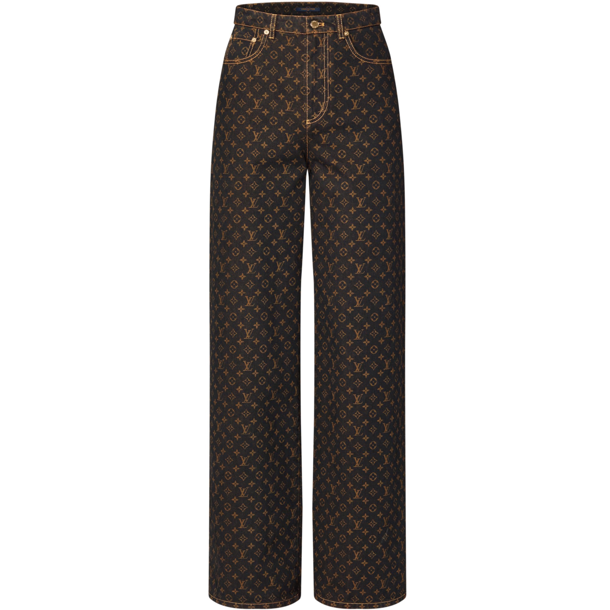 Quần ống suông LV nữ Louis Vuitton Monogram Straight-Cut Jeans Monogram Brown 5