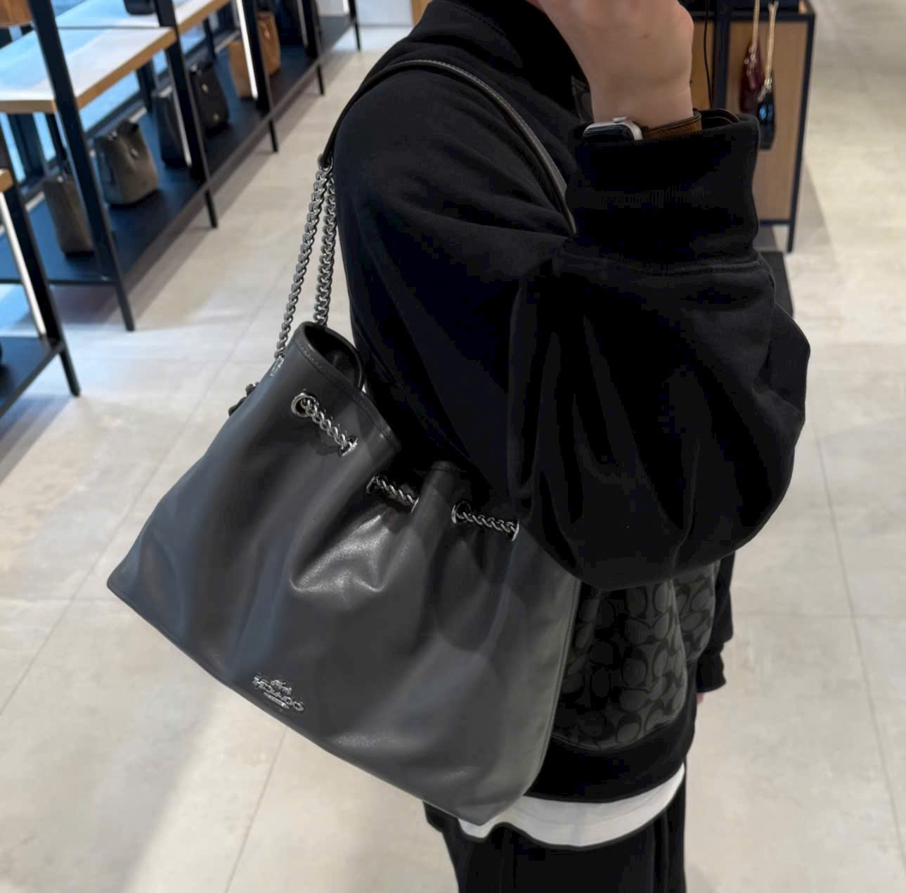 Túi xách Coach nữ Evelyn Shoulder Bag Gray CCZ79 8