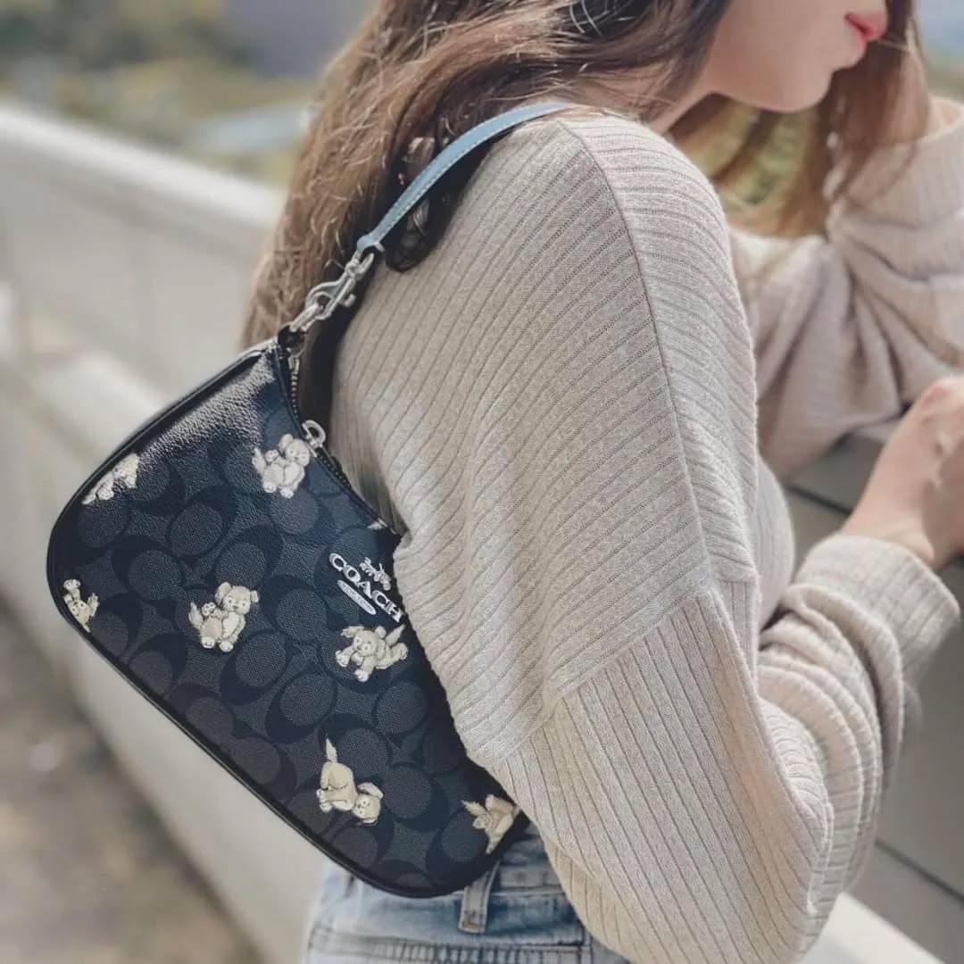 Túi đeo chéo Coach Teri Shoulder Bag in Signature Canvas With Happy Dog Print CC775 5