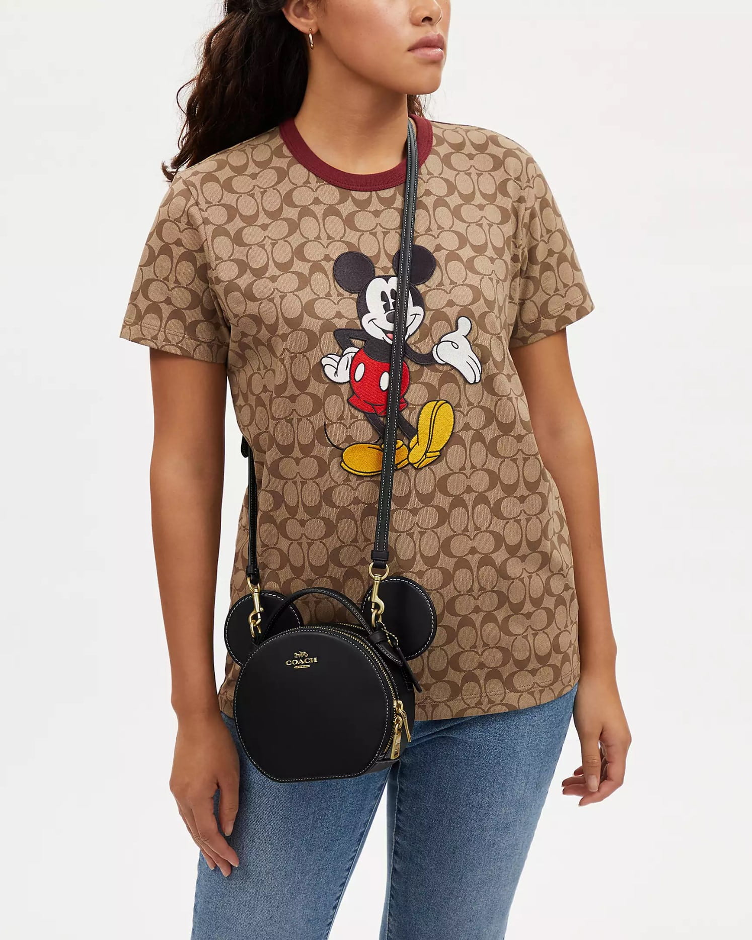 Túi xách đen Disney X Coach Mickey Mouse Ear Bag Black CM194 1