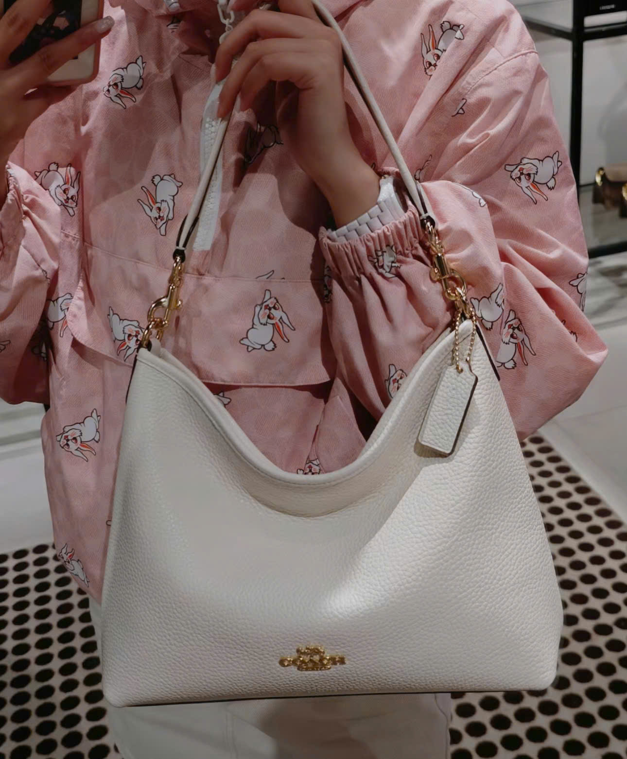 Túi xách Coach Laurel Large Shoulder Bag Chalk CY684 2
