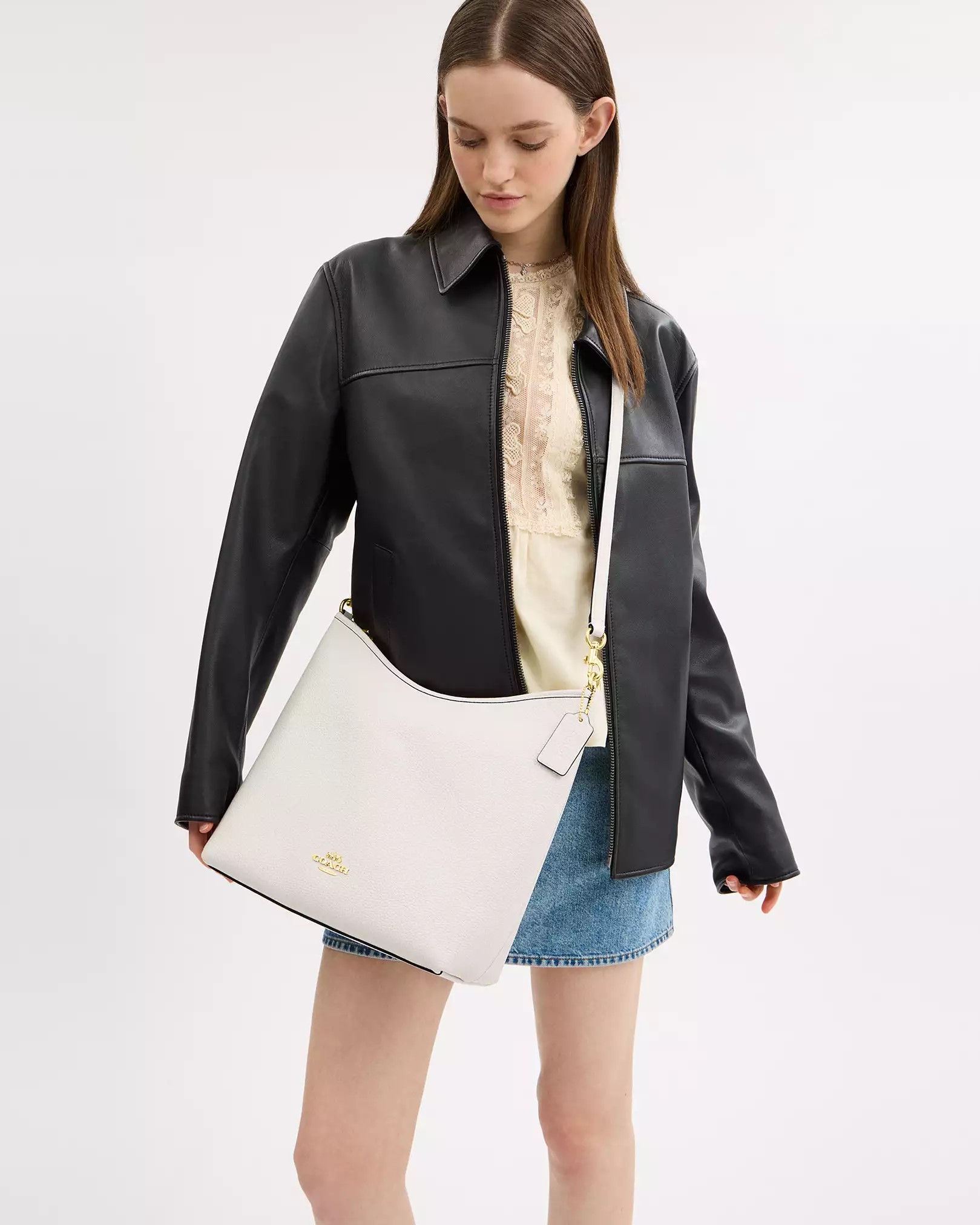 Túi xách Coach Laurel Large Shoulder Bag Chalk CY684 8