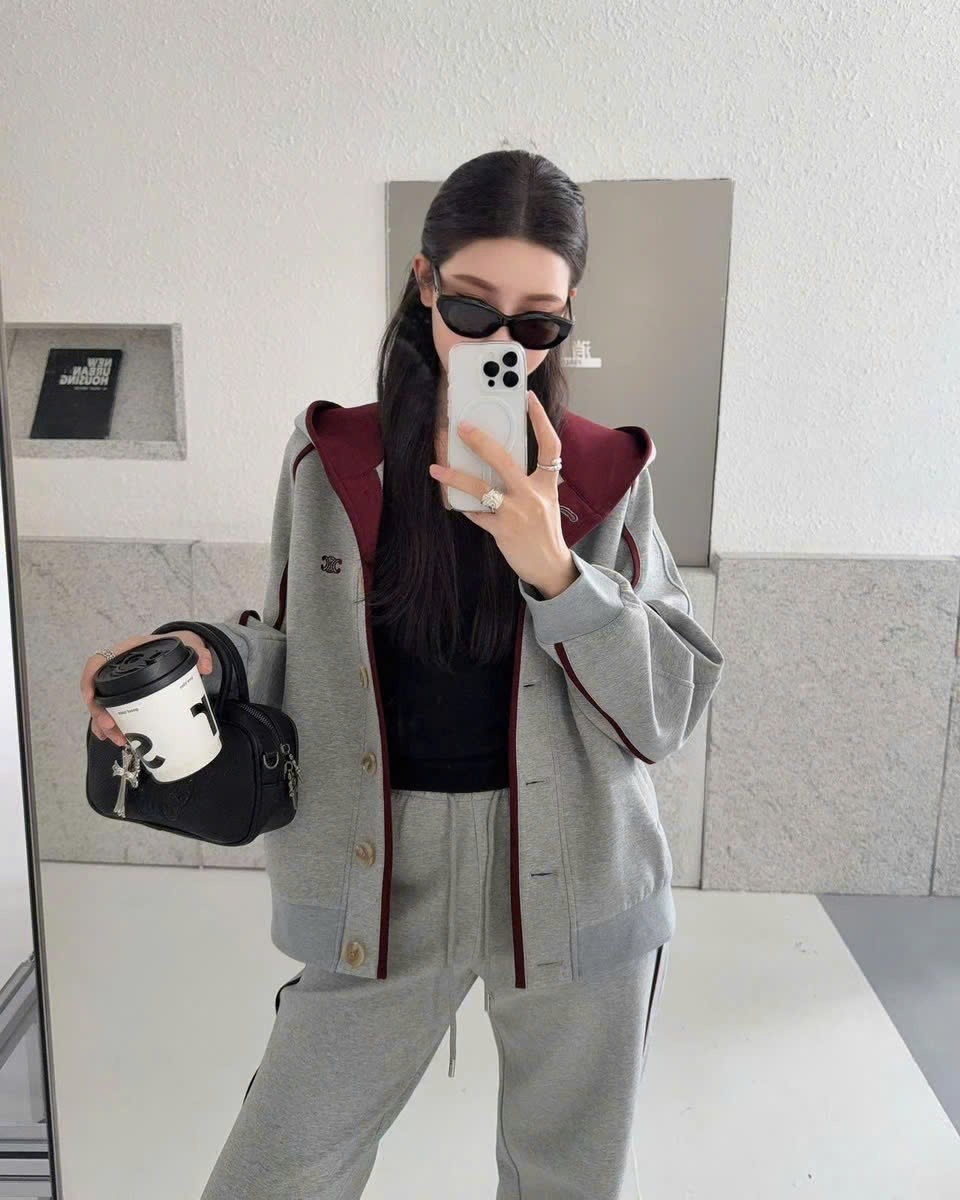 Combo áo khoác có nón quần dài suông Celine 7