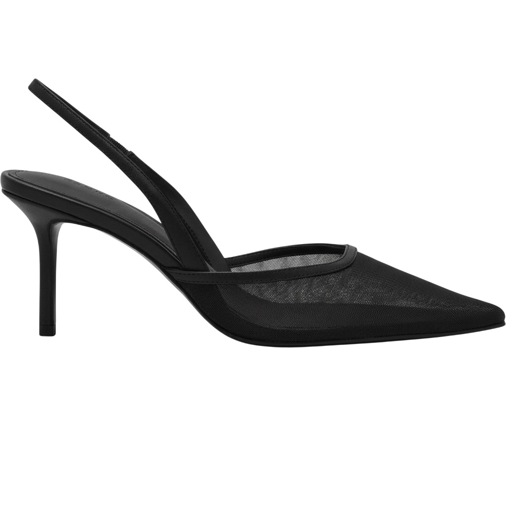 Giày nữ cao gót Pedro Mesh Slingback Heel Pumps Black PW1-25480280 3