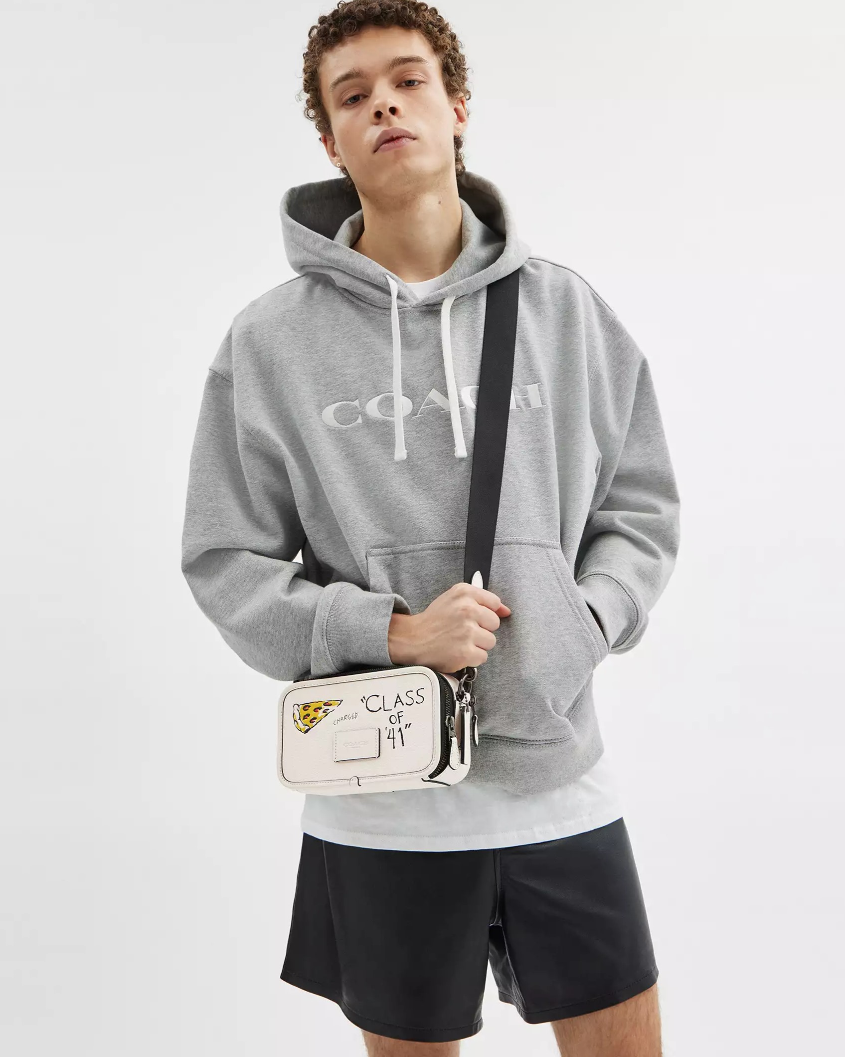 Túi đeo chéo màu trắng Coach Nam Wyatt Crossbody Bag With Sketch Print Multiple Chalk CAJ36 6