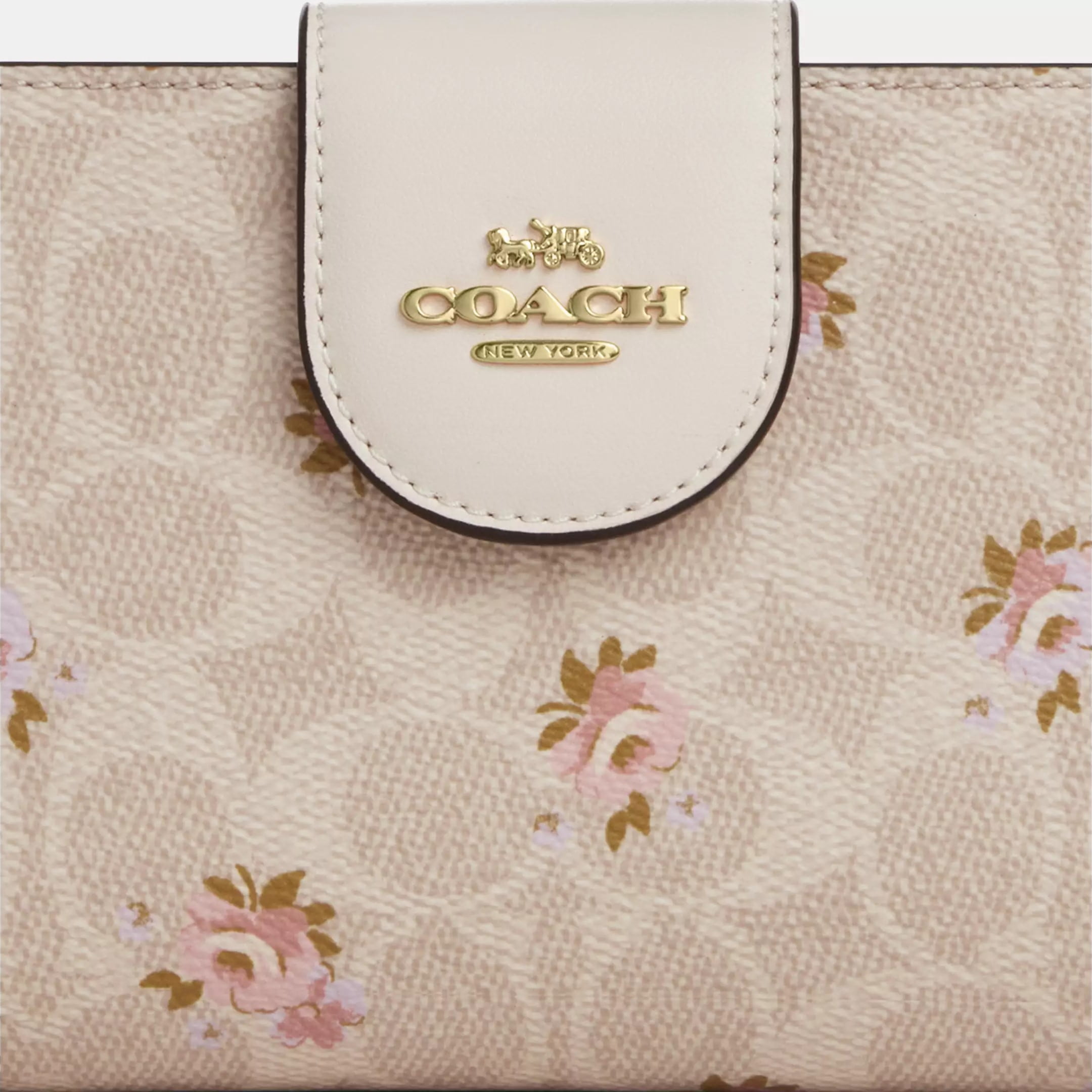 Ví điện thoại Coach nữ Phone Wallet In Signature Canvas With Floral Print Sand Multi CAR11 1