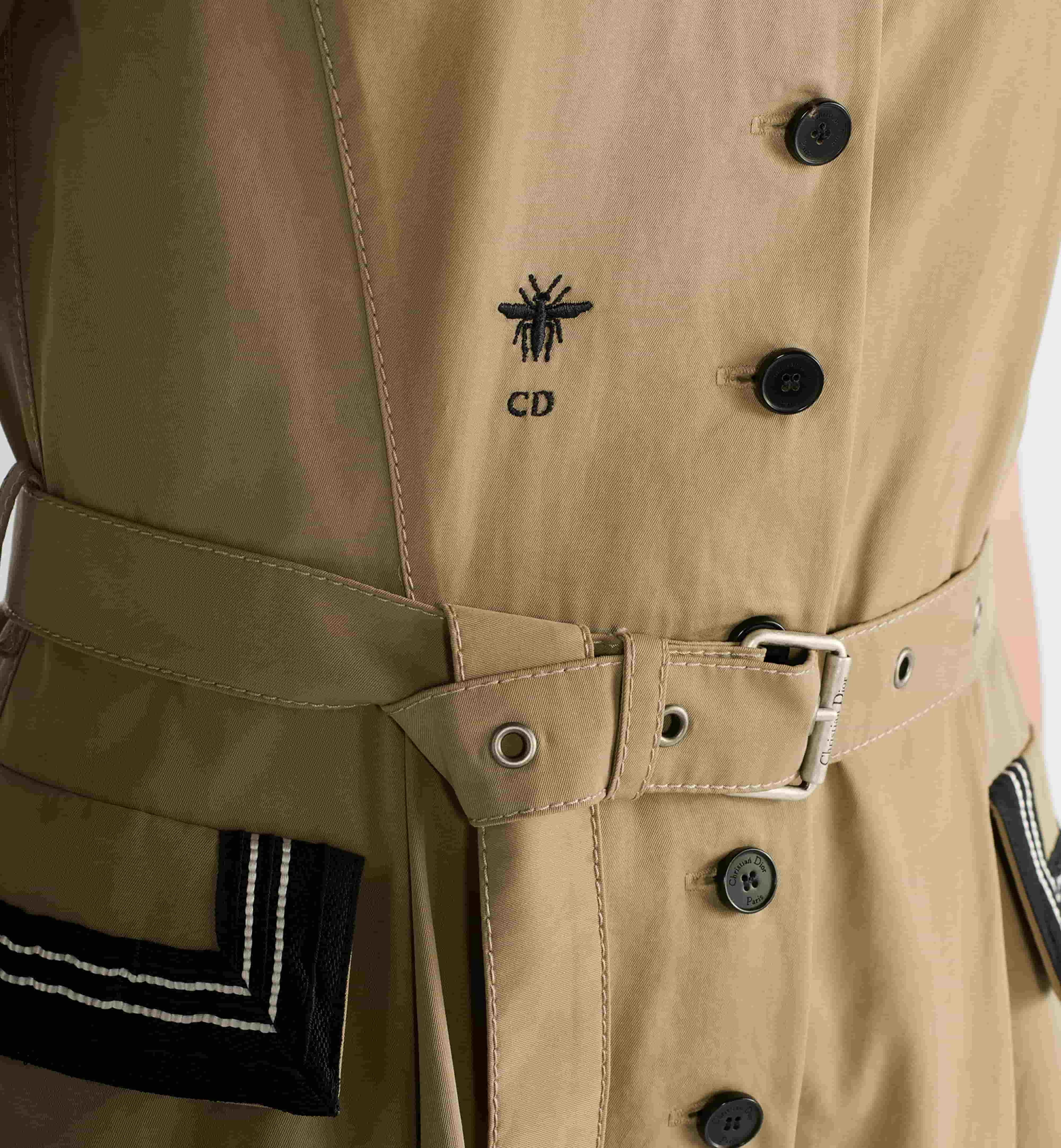 Áo đầm Dior Mid-Length Flared Shirtdress Beige Cotton Gabardine 2