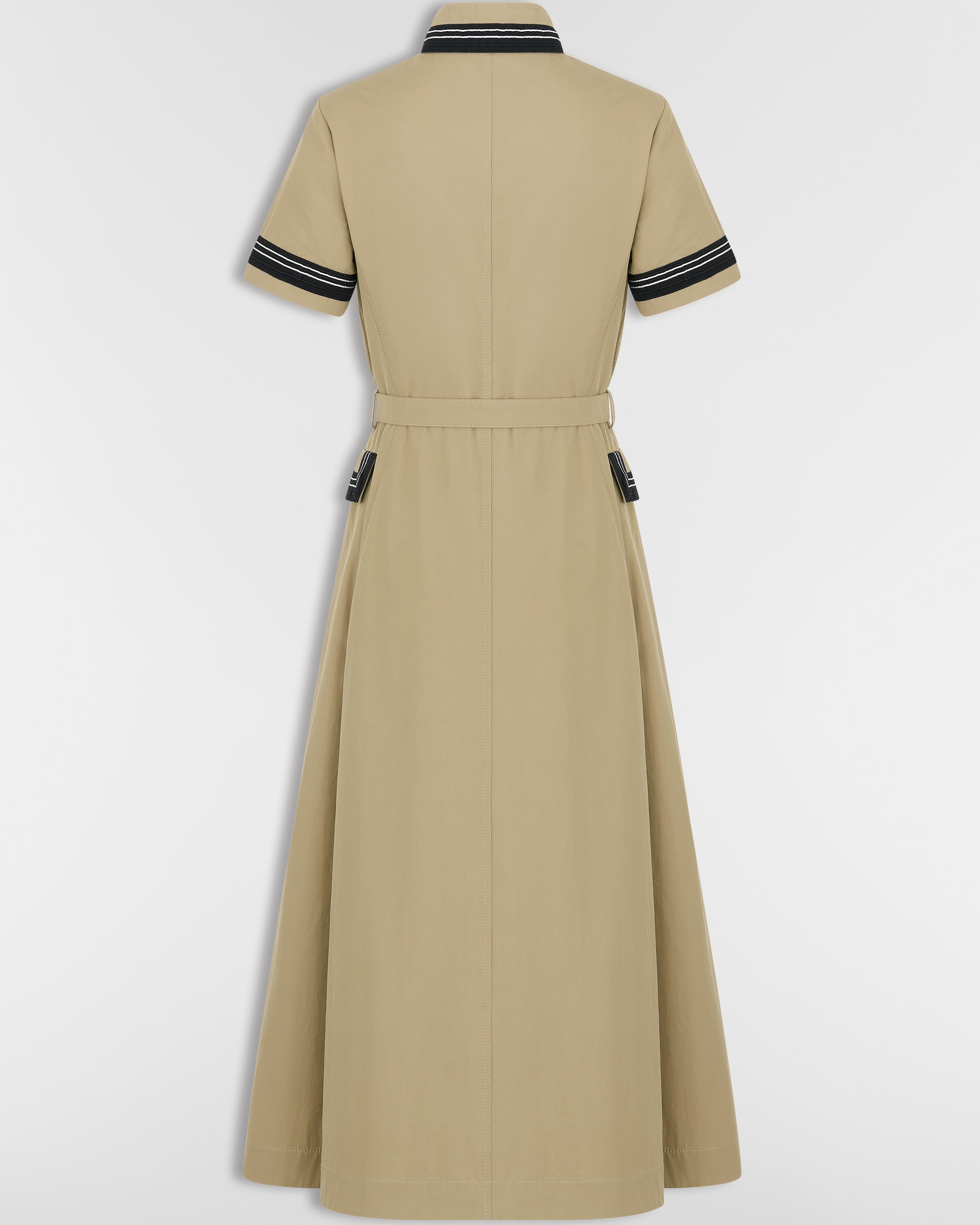 Áo đầm Dior Mid-Length Flared Shirtdress Beige Cotton Gabardine 5