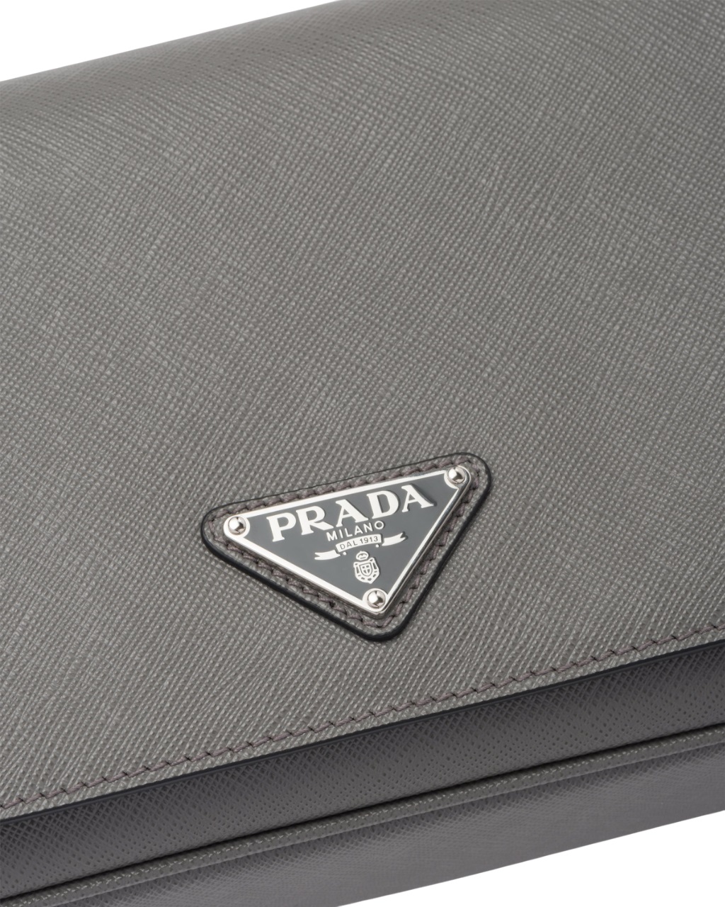 Túi Prada Saffiano Leather Shoulder Bag Grey 2