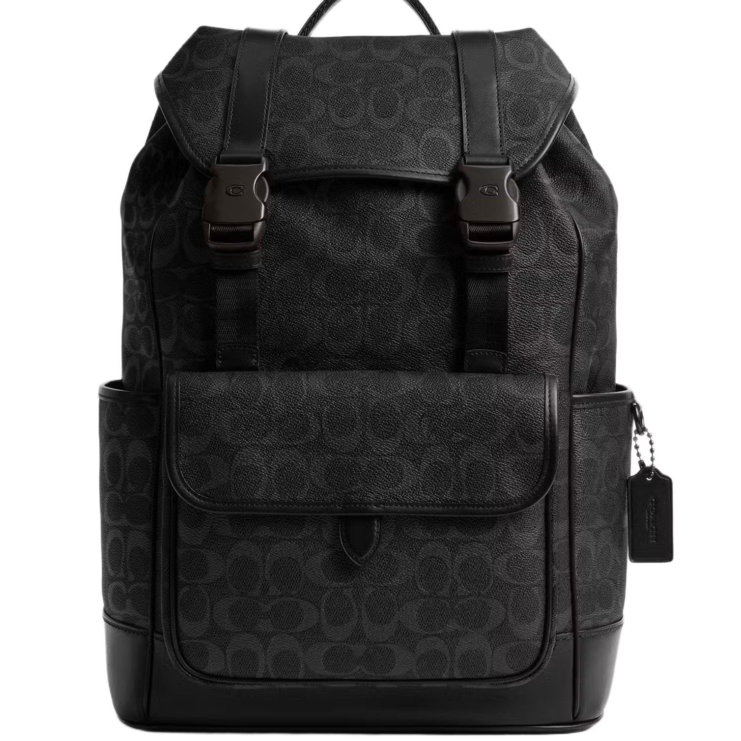 Ba lô Coach League Flap Backpack In Signature Canvas Black CU201 2