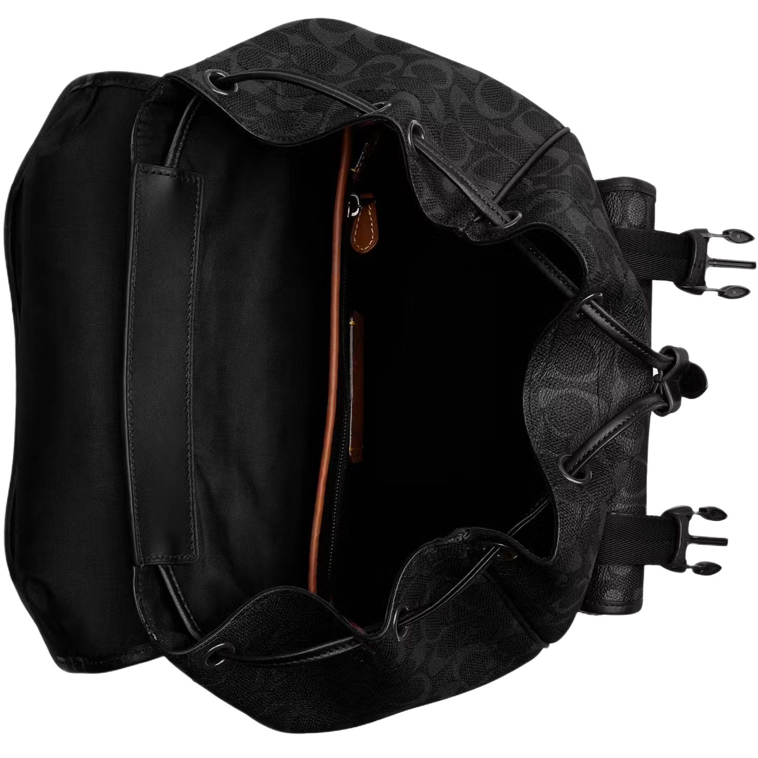 Ba lô Coach League Flap Backpack In Signature Canvas Black CU201 5