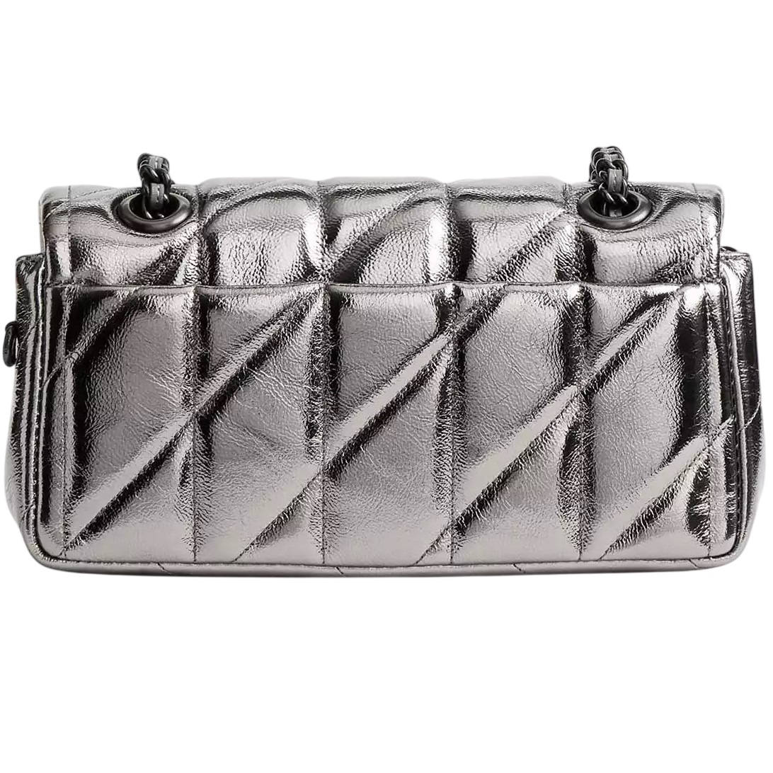 Túi đeo chéo Coach Tabby Shoulder Bag 20 With Quilting Metallic Leather Anthracite CW596 8