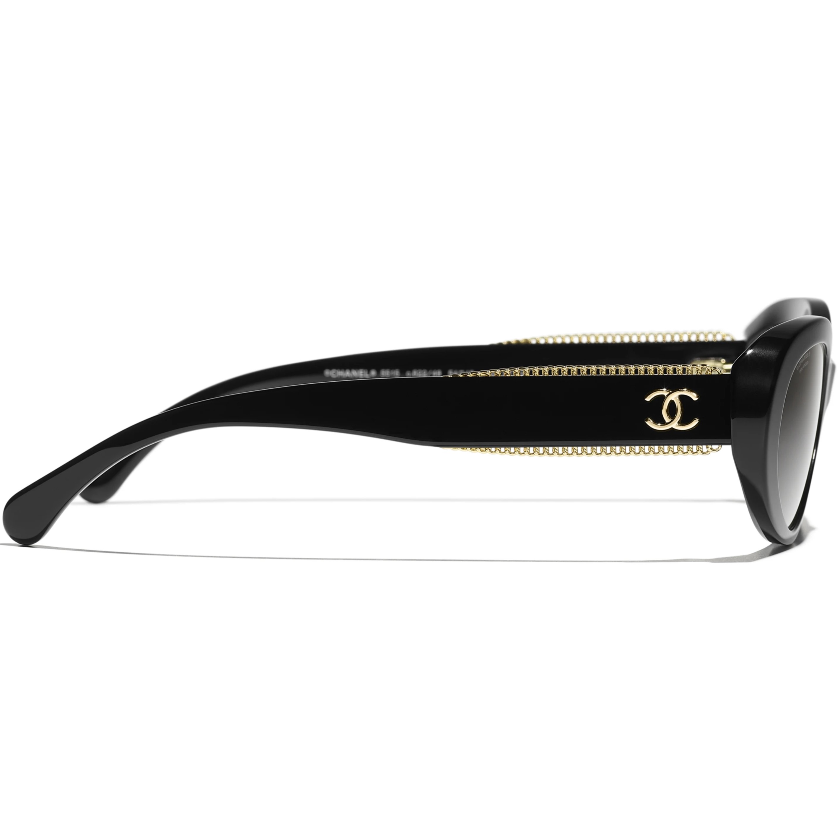 Mắt kính Chanel Oval Sunglasses Acetate Black 5515 3