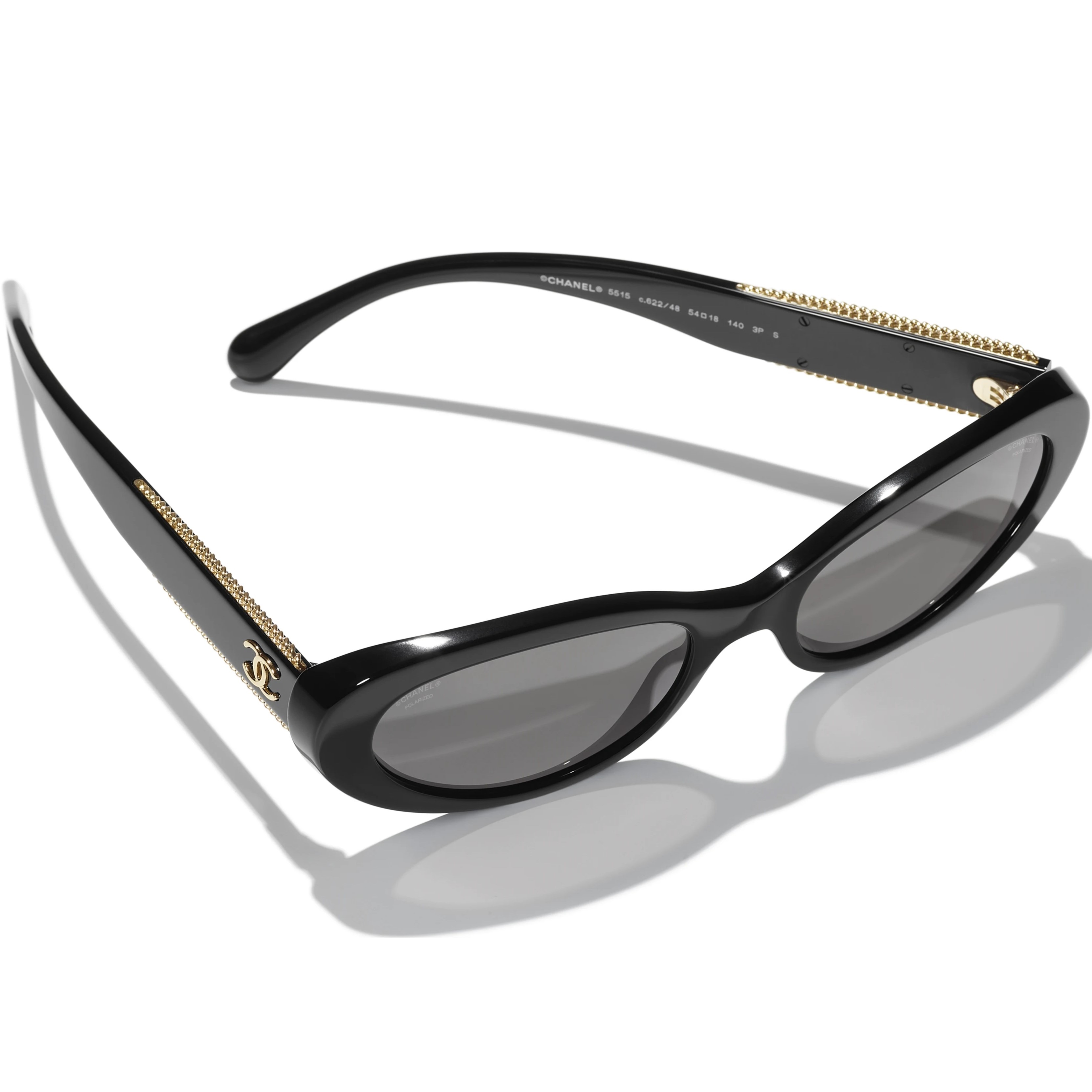 Mắt kính Chanel Oval Sunglasses Acetate Black 5515 8