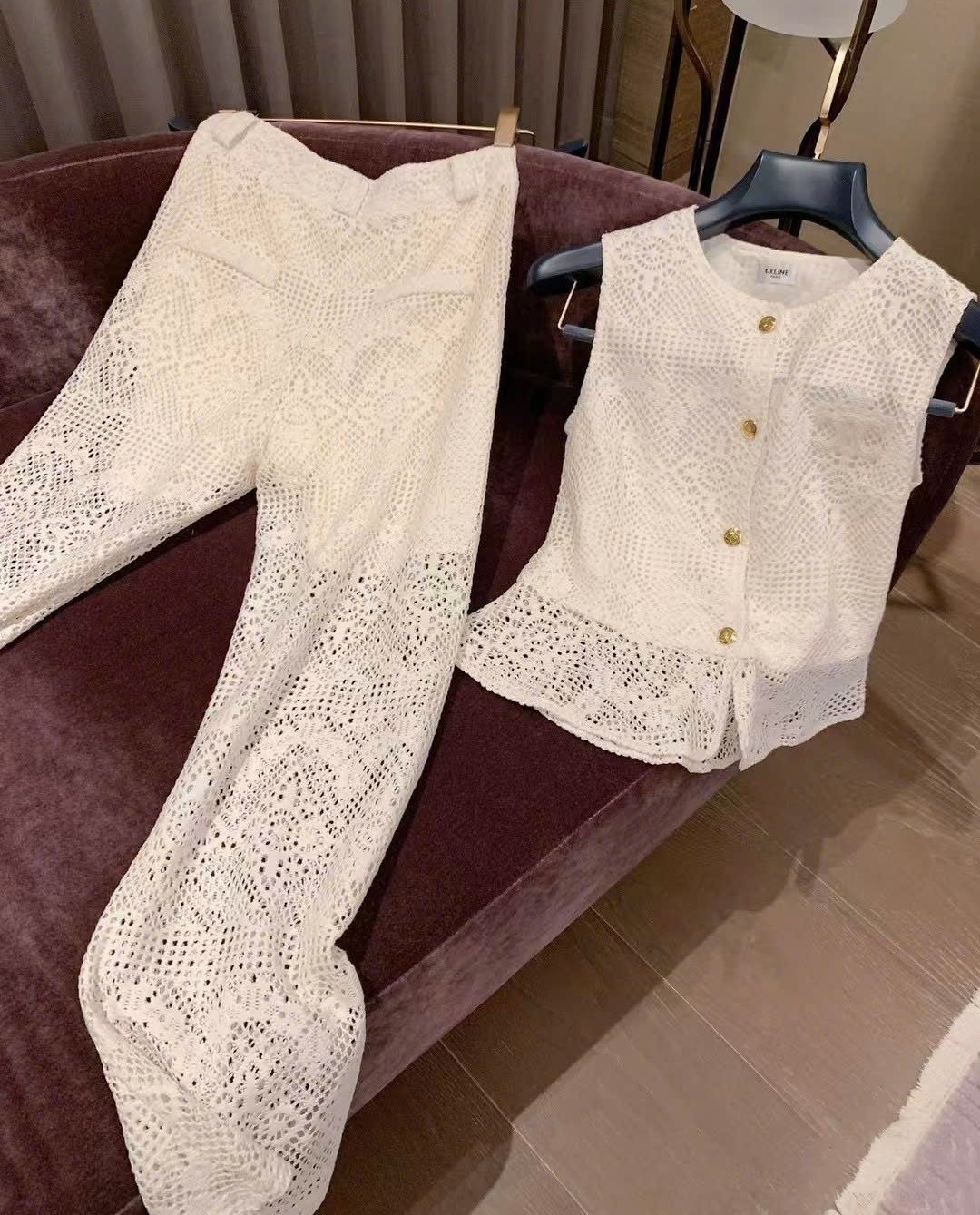 Combo bộ áo quần Celine vải ren 6