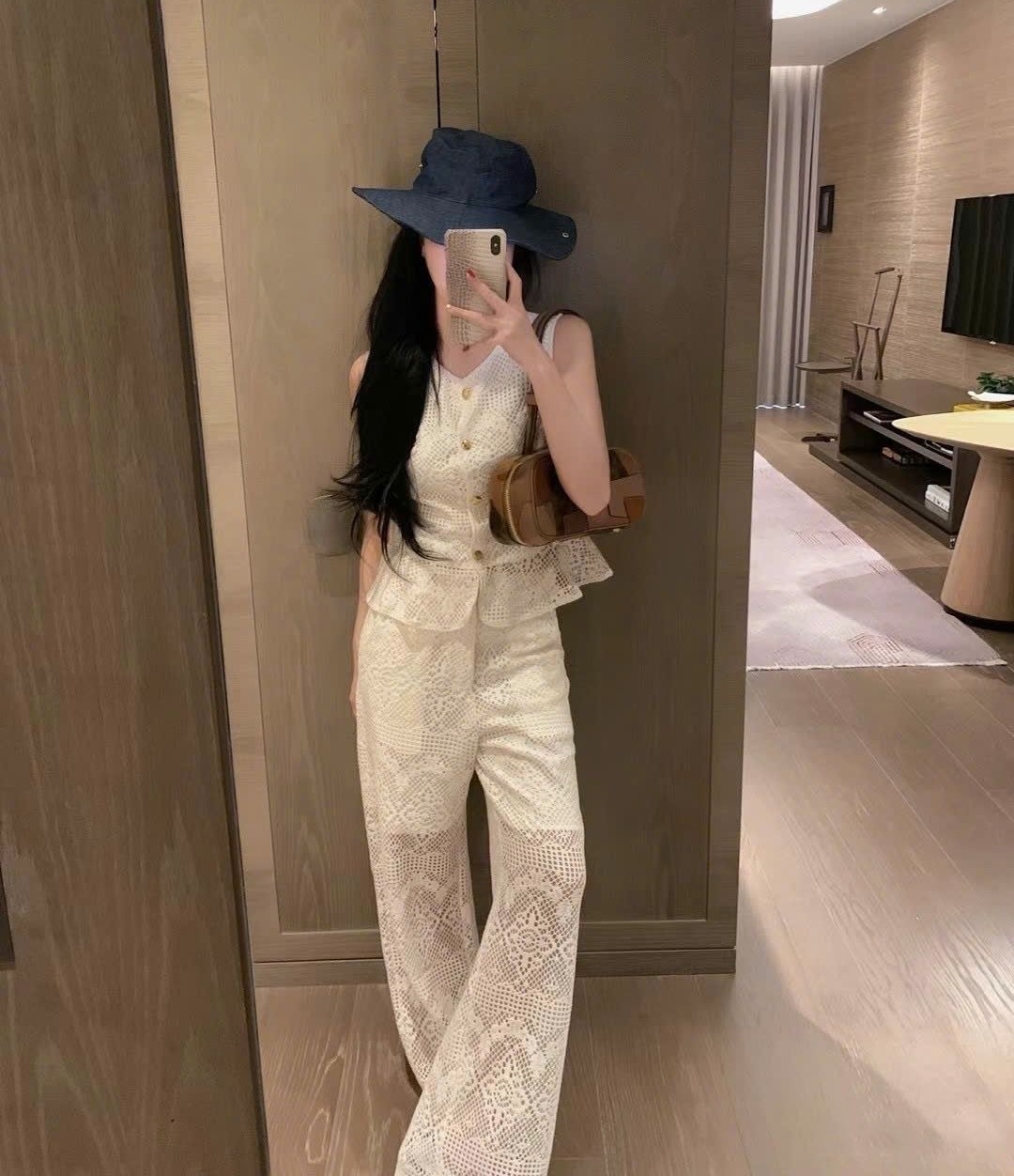 Combo bộ áo quần Celine vải ren 8