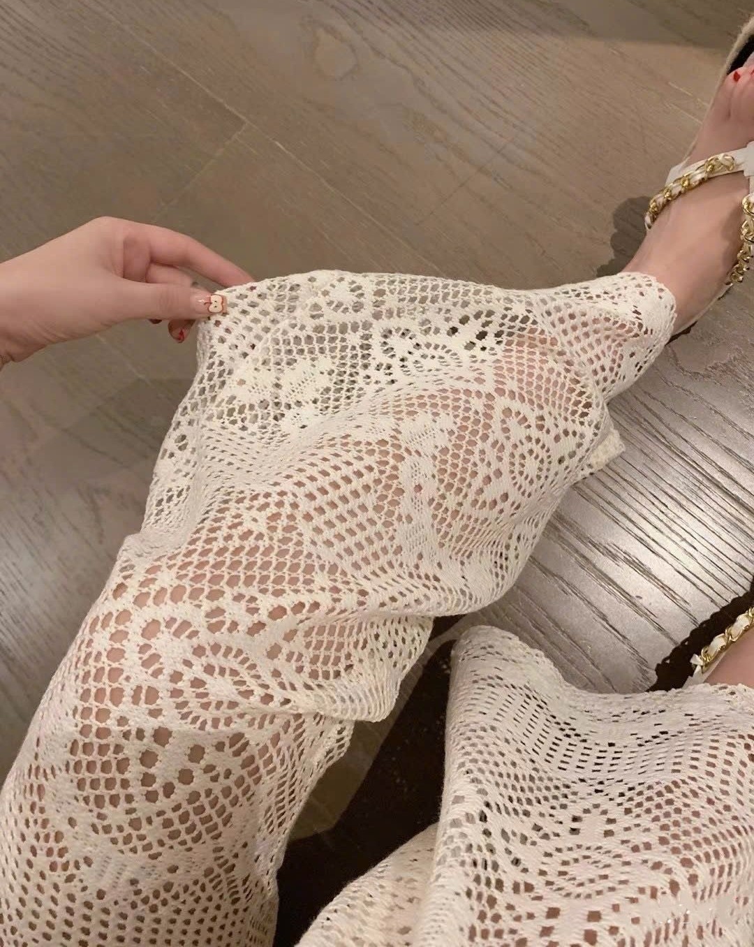 Combo bộ áo quần Celine vải ren 16