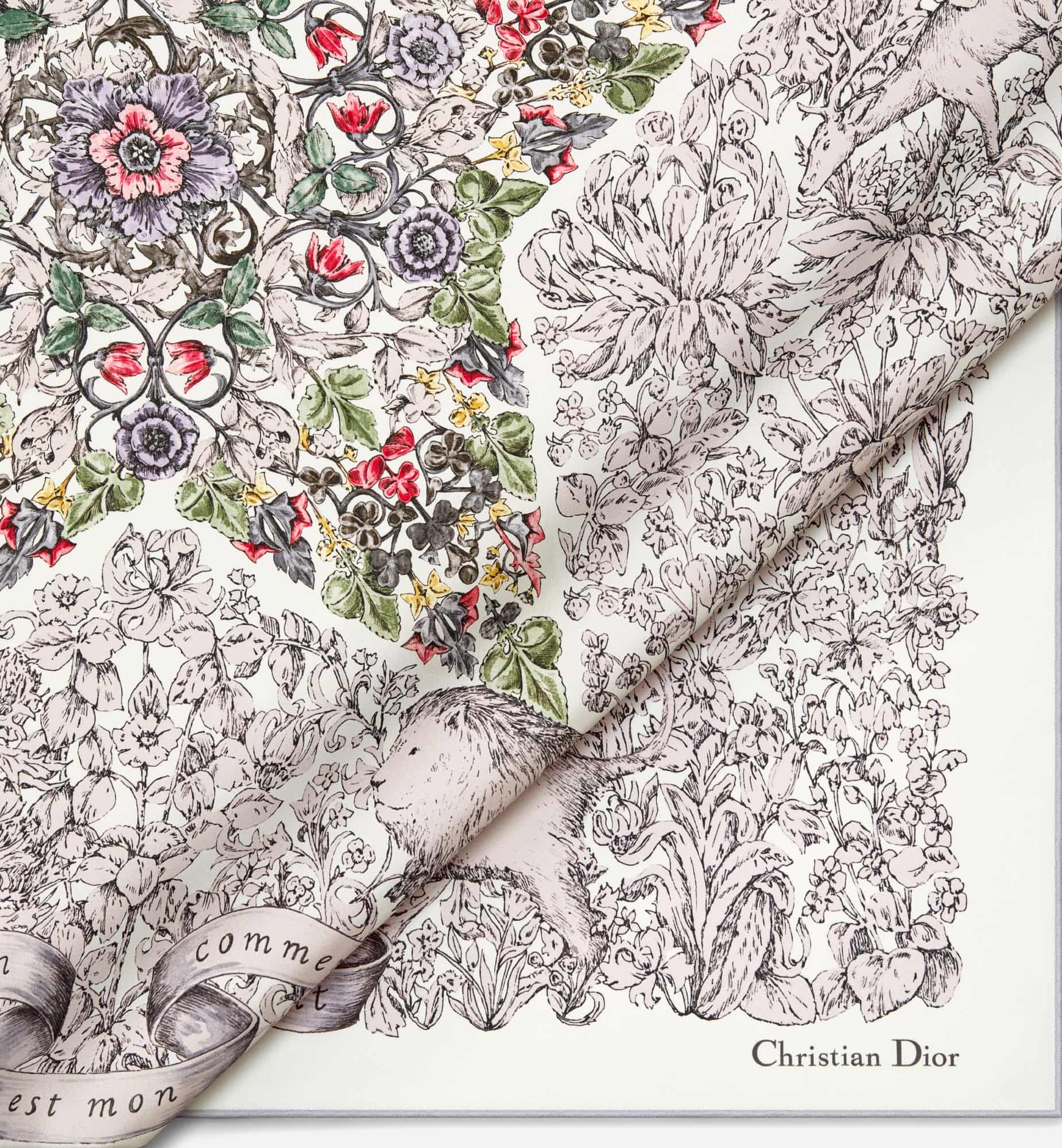 Khăn lụa họa tiết limited Dior Around the World 90 Square Scarf 2