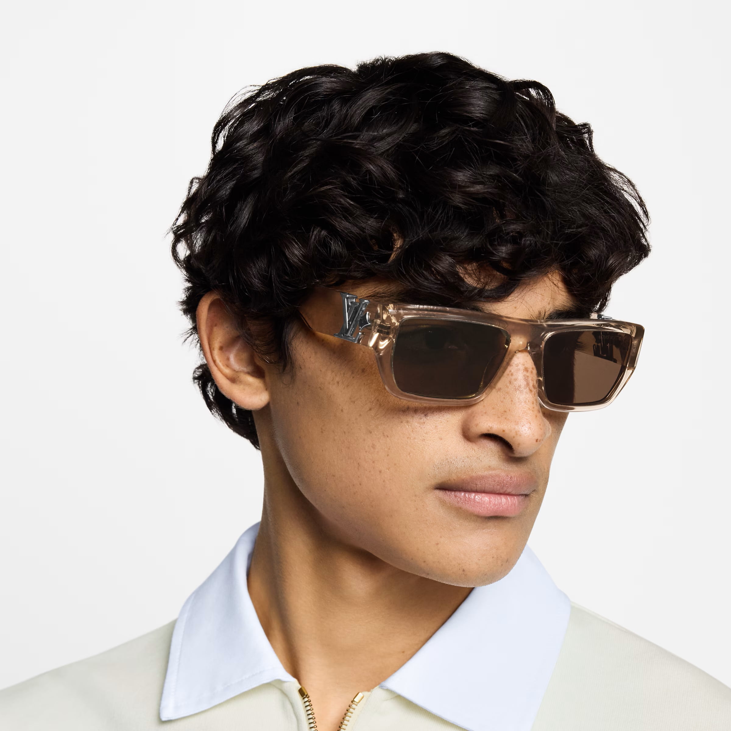 Kính mát LV Louis Vuitton Flower Low Square Sunglasses Crystal Brown 4