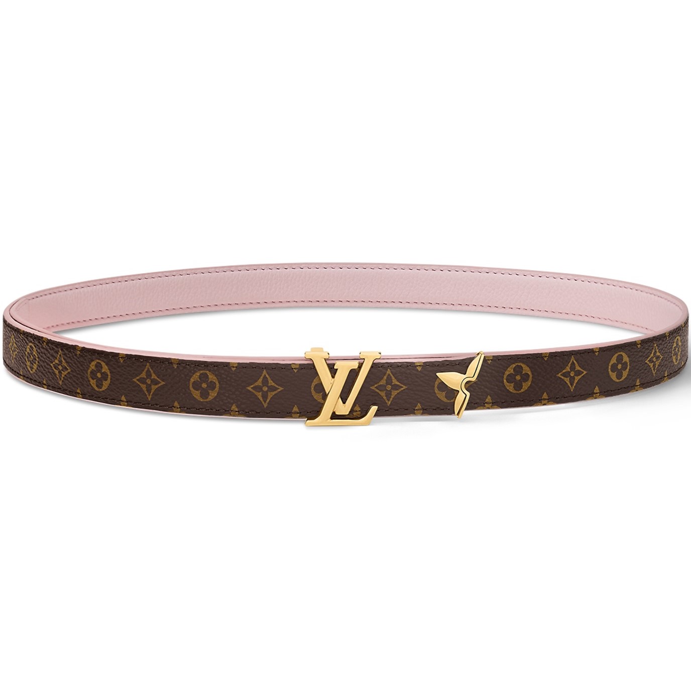 Thắt lưng Louis Vuitton Pretty LV 20mm Reversible Belt Rose Ballerine 1