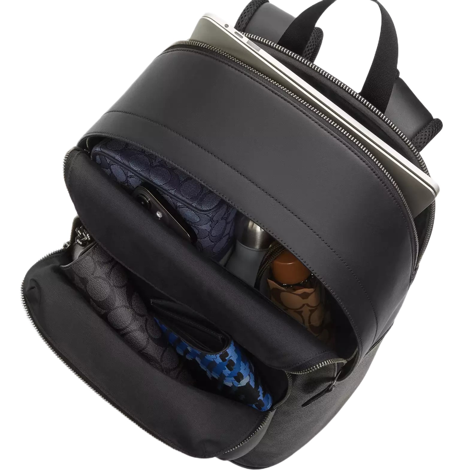 Ba lô Coach West Backpack In Signature Canvas Gunmetal Charcoal Black CV925 3