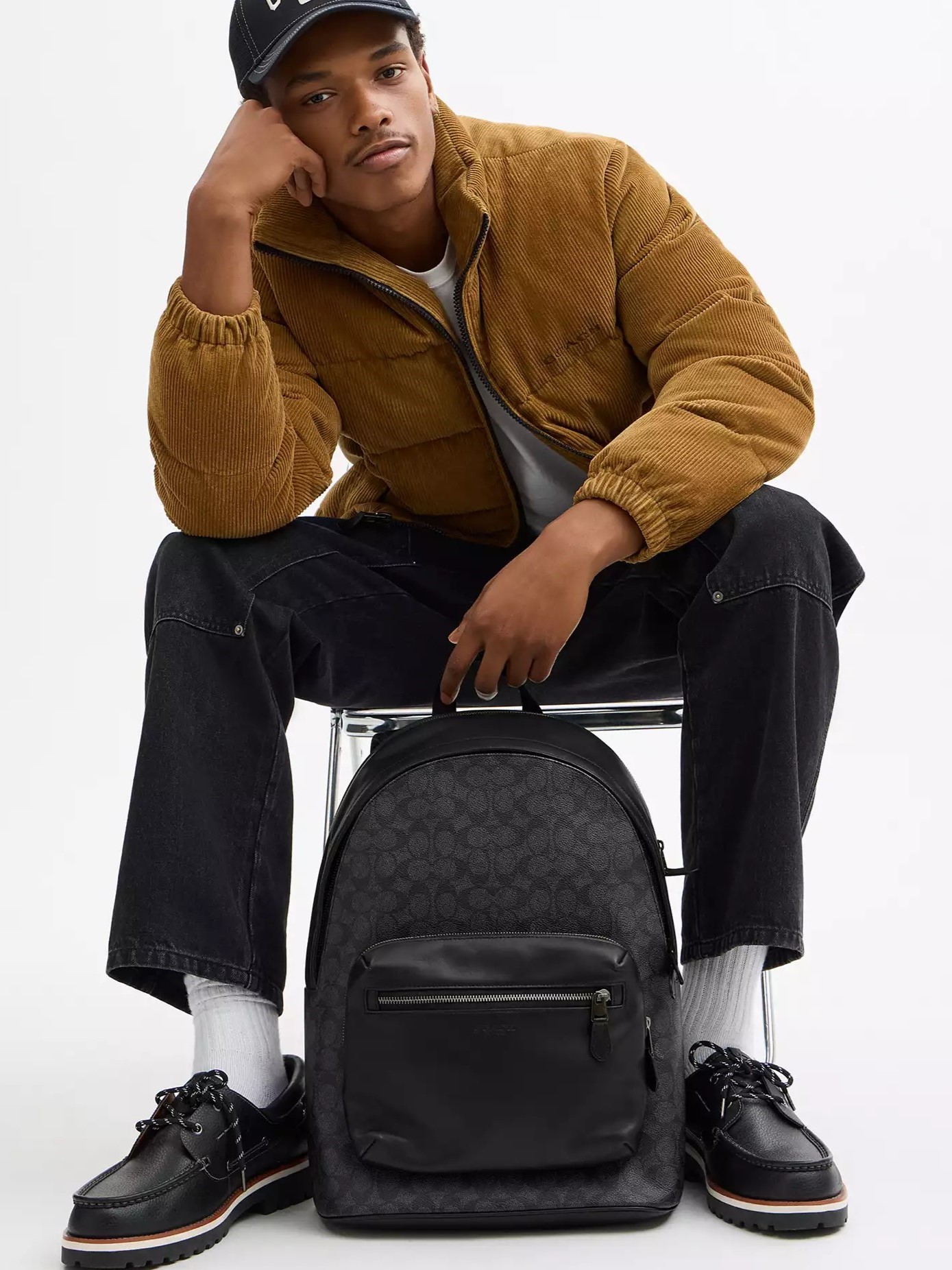 Ba lô Coach West Backpack In Signature Canvas Gunmetal Charcoal Black CV925 4