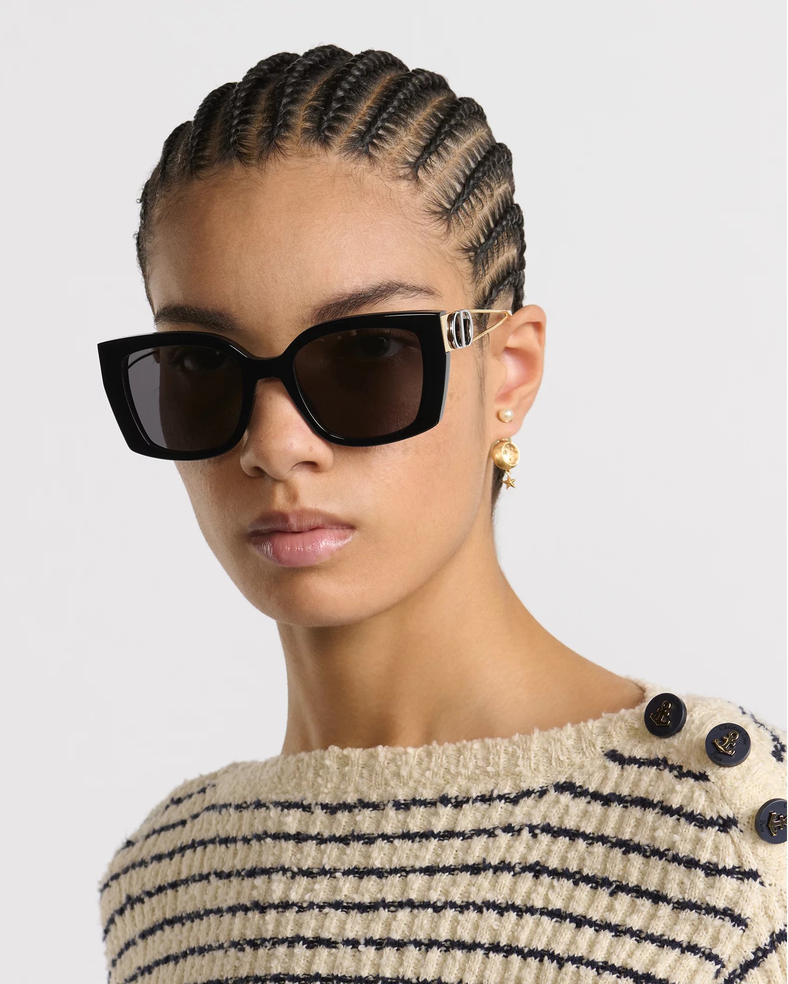 Kính nữ Dior 30Montaigne S13F Black Square Sunglasses 8