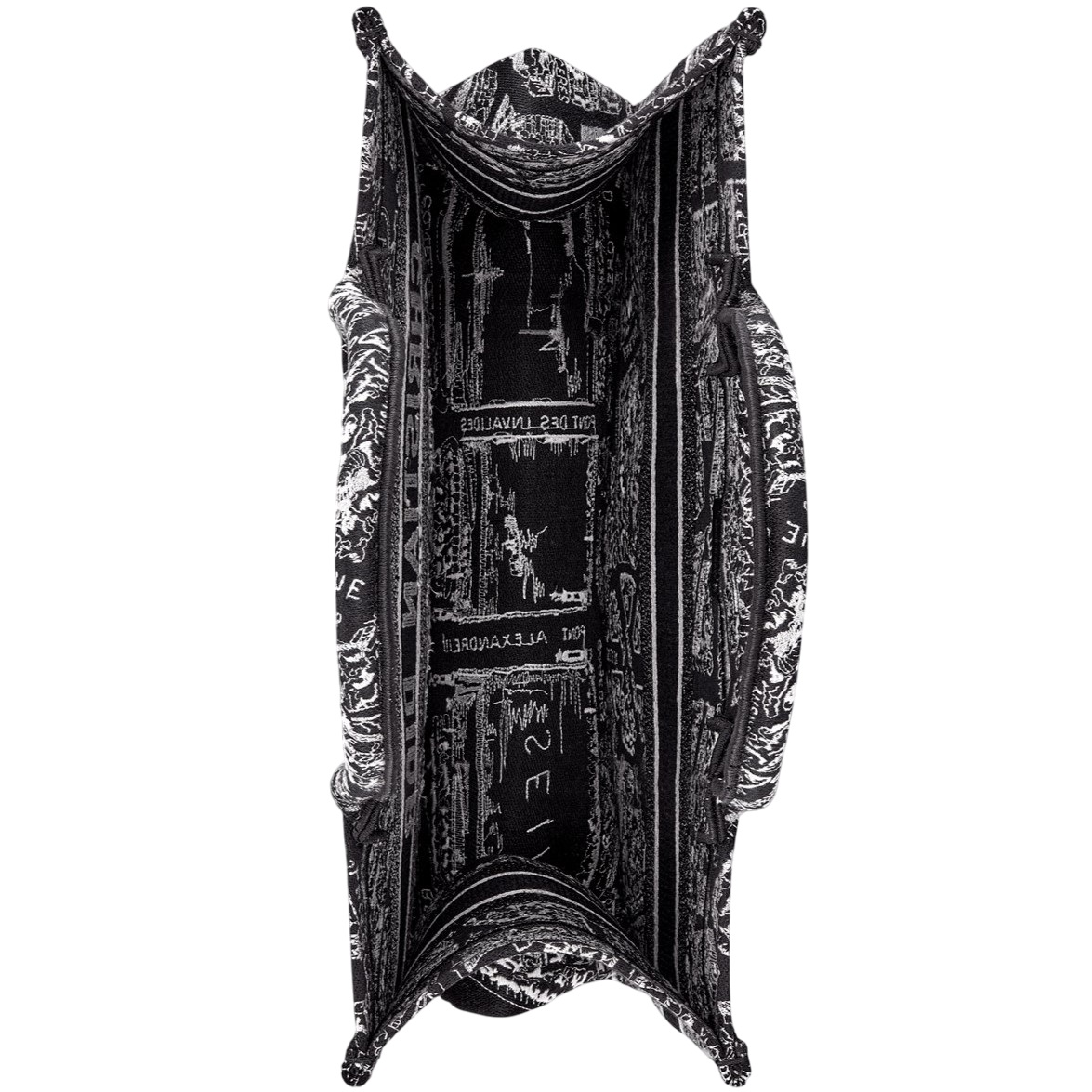 Túi xách Medium Dior Book Tote Black and White Plan de Paris Embroidery 4