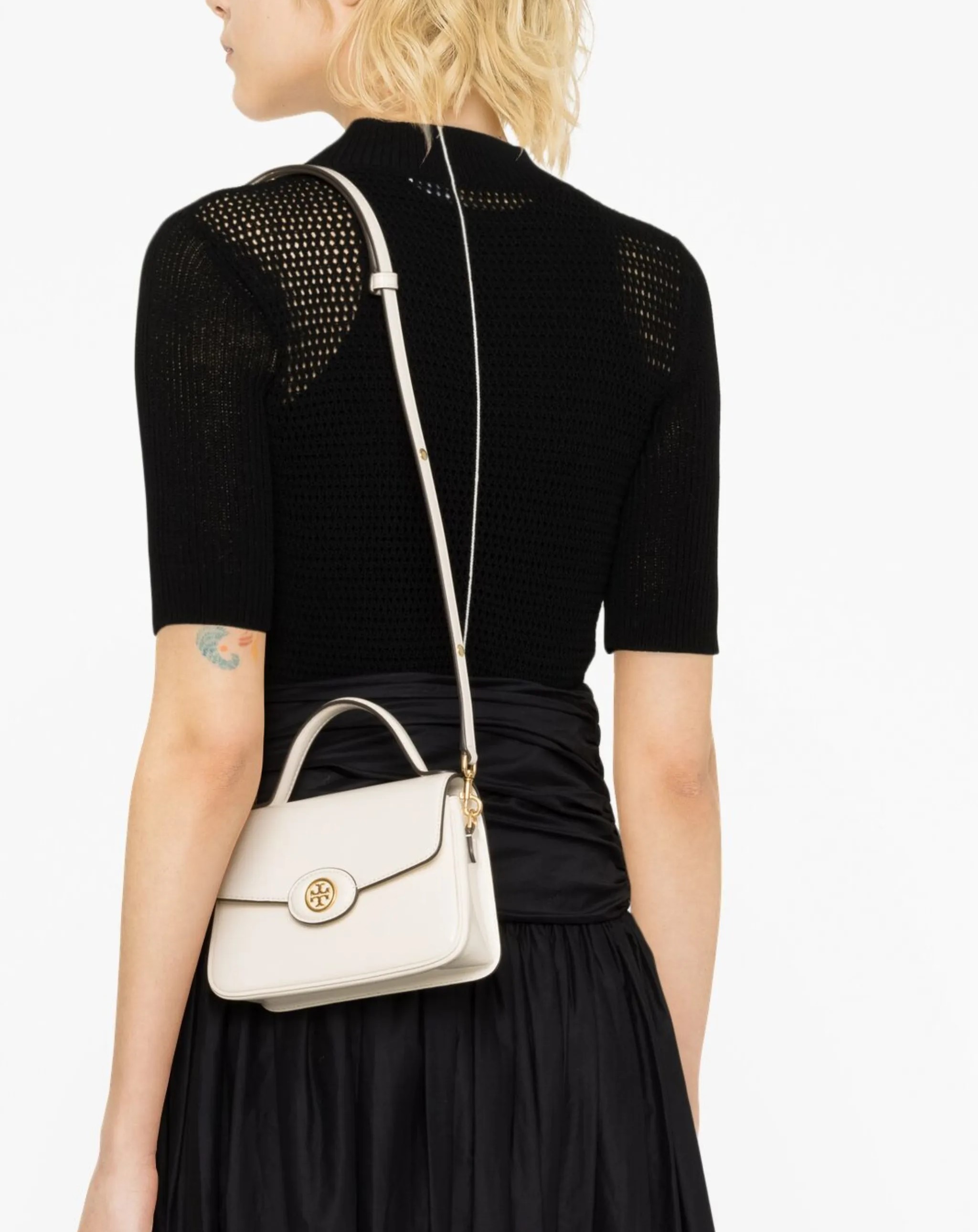 Túi xách Tory Burch Robinson Spazzolato Shoulder Bag Cream White 2