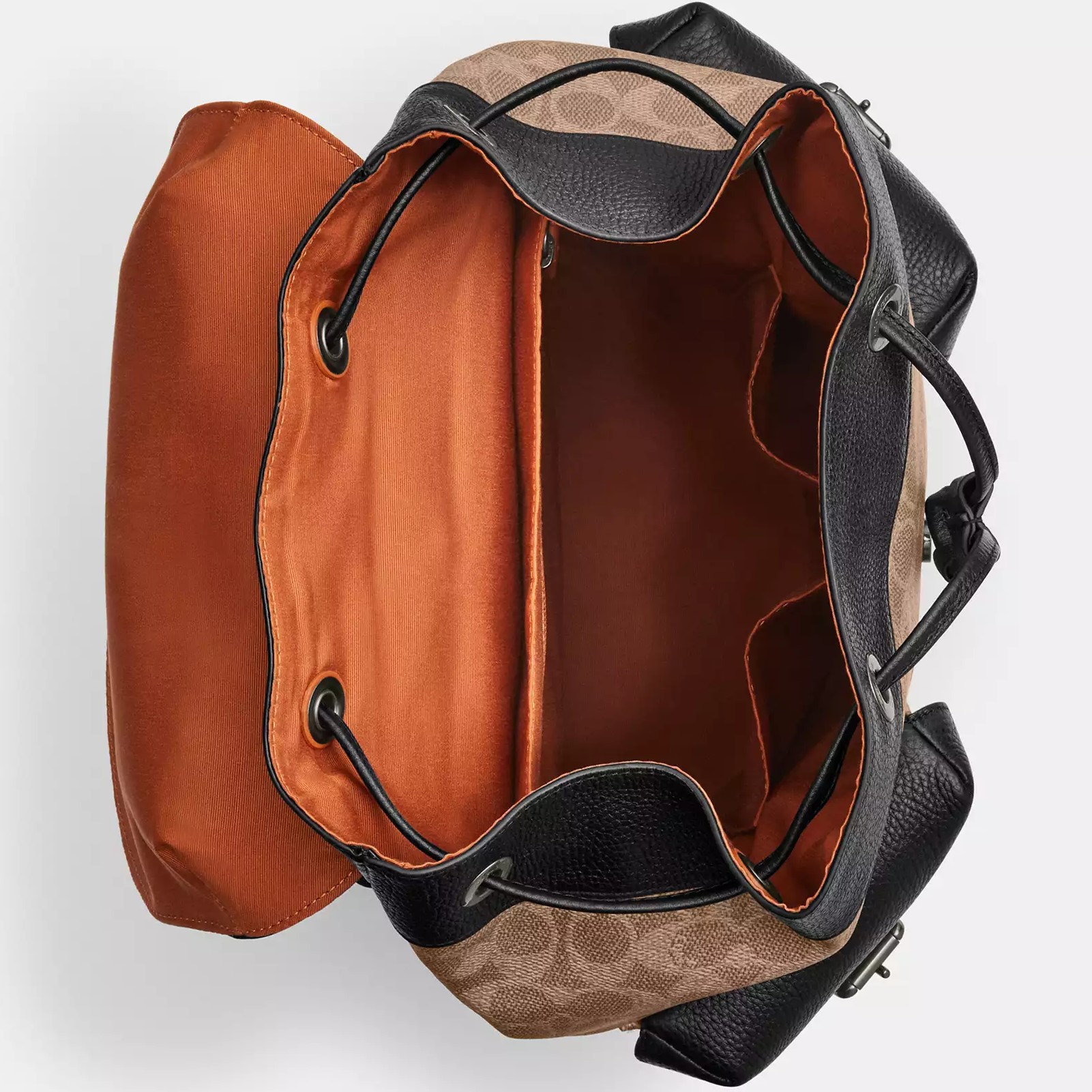 Balo Coach Warner Backpack In Signature Canvas Tan Black CW211 2