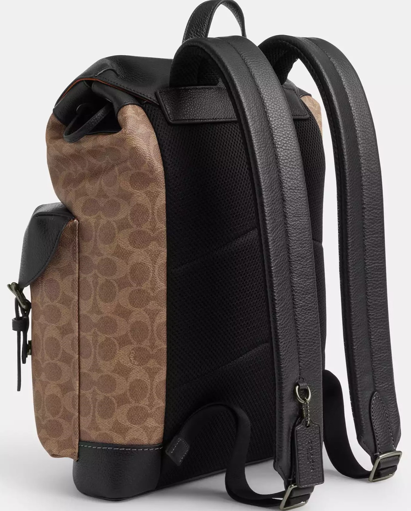 Balo Coach Warner Backpack In Signature Canvas Tan Black CW211 5