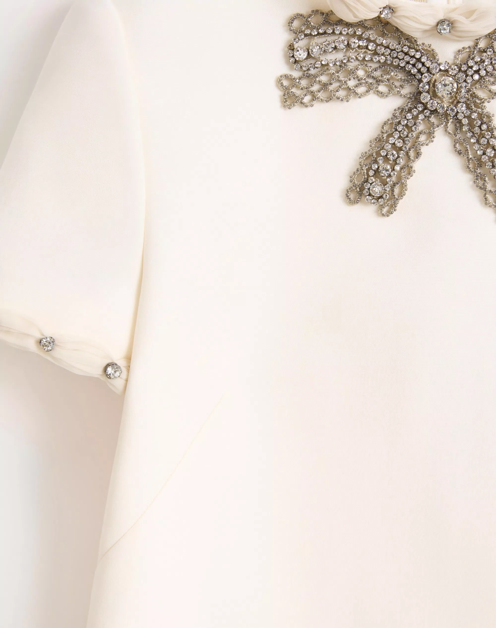 Áo đầm Valentino Embroidered Crepe Couture Short Dress Ivory 7