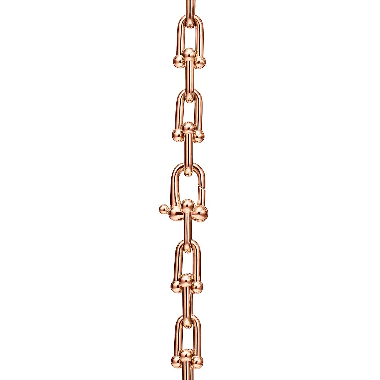 Dây Chuyền nữ Tiffany & Co Graduated Link Necklace in 18k Rose Gold with Pavé Diamonds 5