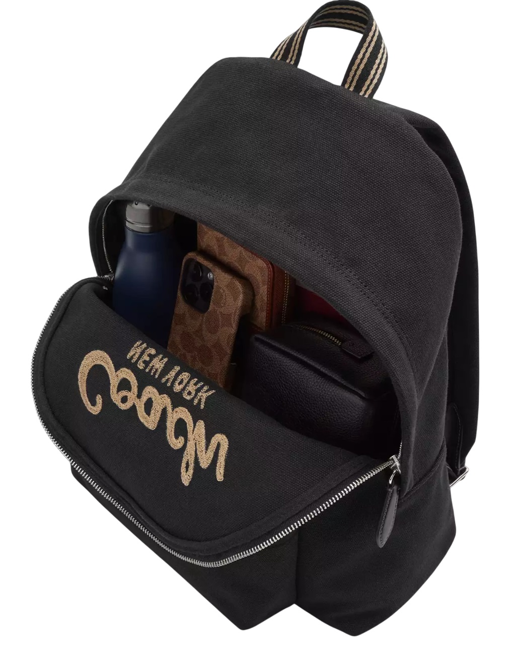 Ba lô Coach Cargo Backpack in Canvas Silver Black CAM76 10