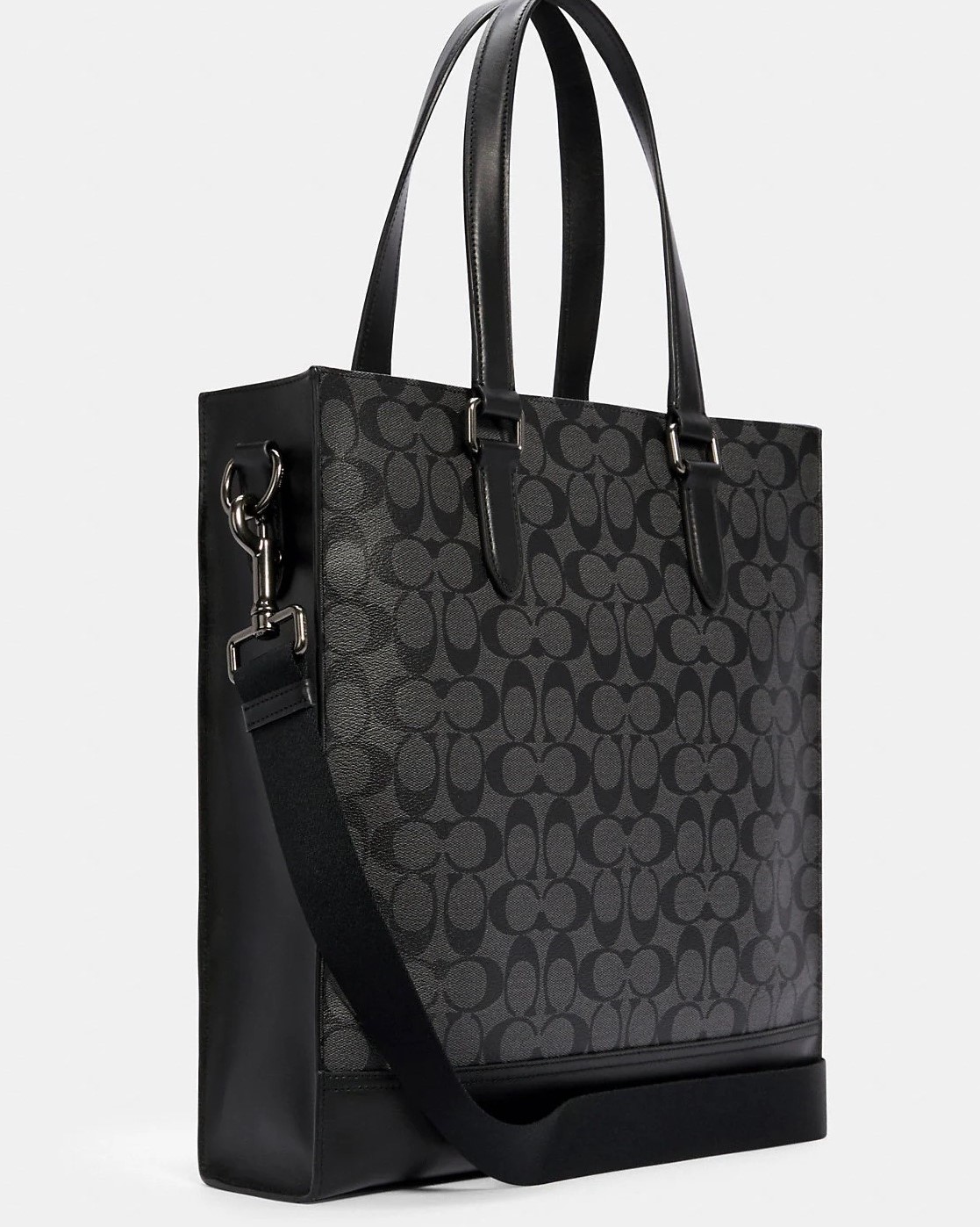 TÚI TOTE SIZE LỚN HỌA TIẾT COACH GRAHAM STRUCTURED TOTE IN GUNMETAL CHARCOAL BLACK SIGNATURE CANVAS C3232 2