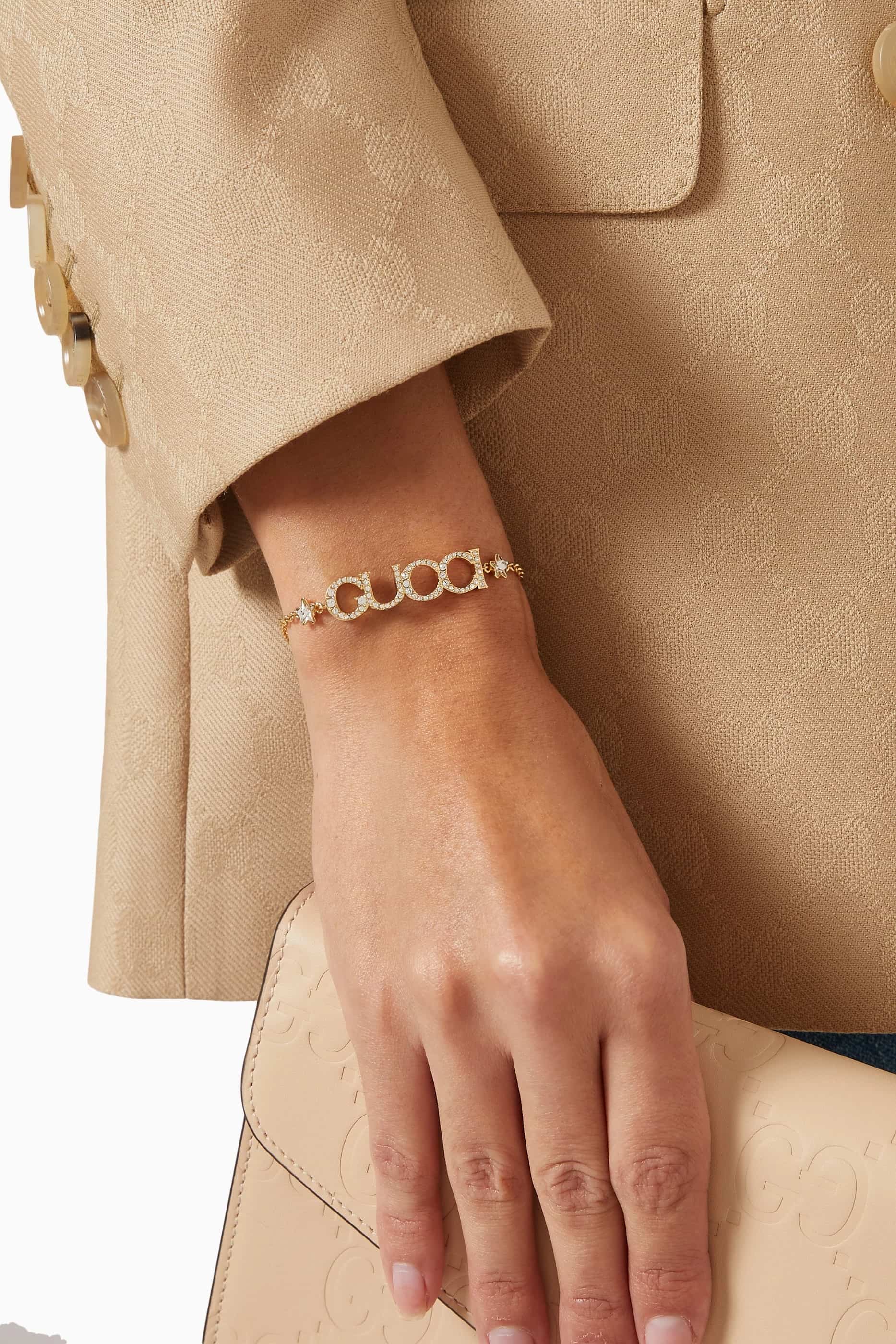 Lắc tay Gucci Letter Bracelet Antique Gold-toned Metal 5