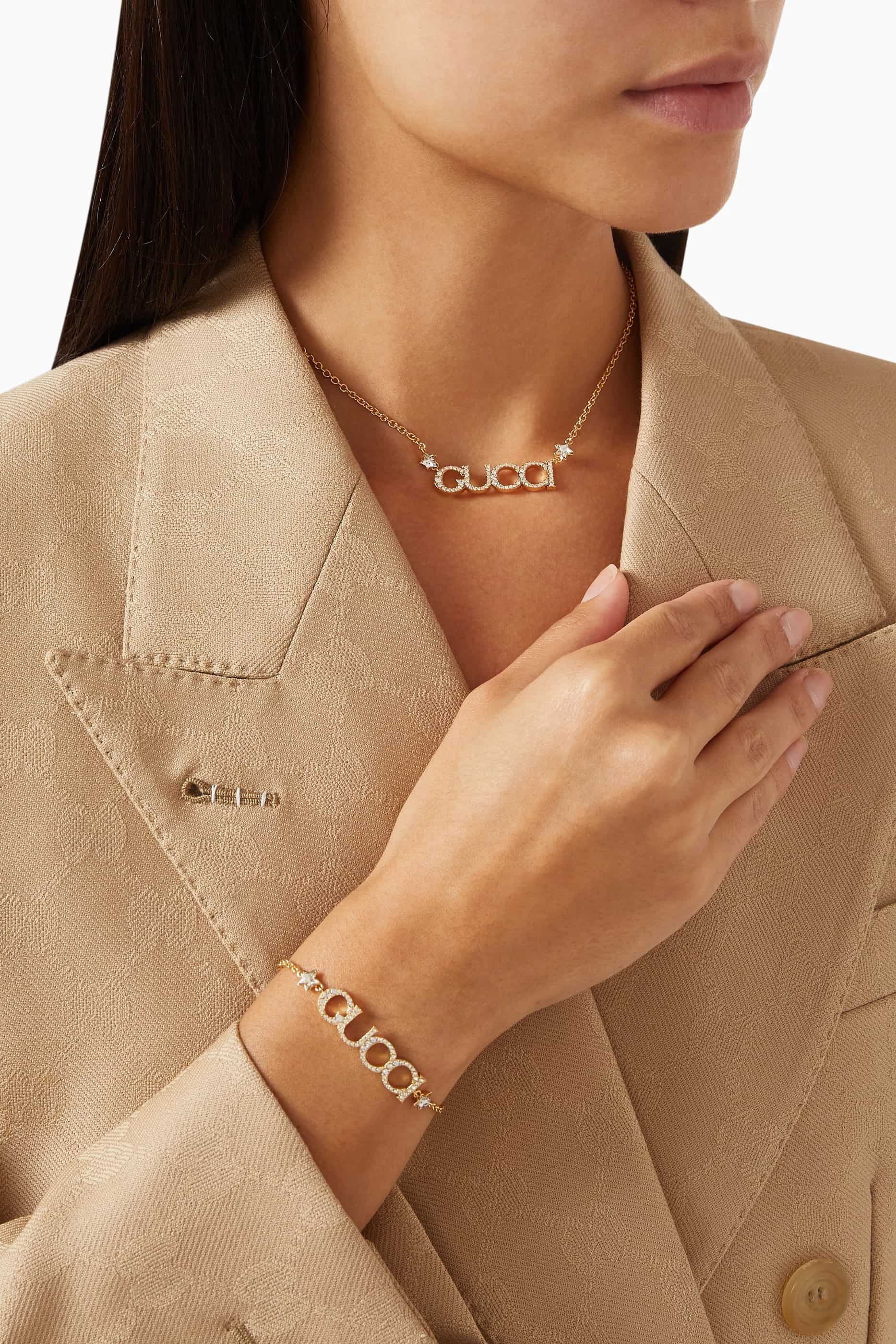 Lắc tay Gucci Letter Bracelet Antique Gold-toned Metal 7