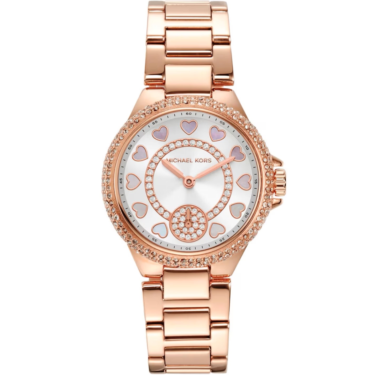 ĐỒNG HỒ ĐEO TAY DÂY KIM LOẠI MK NỮ MICHAEL KORS MINI CAMILLE PAVÉ ROSE GOLD-TONE WATCH MK4700 1
