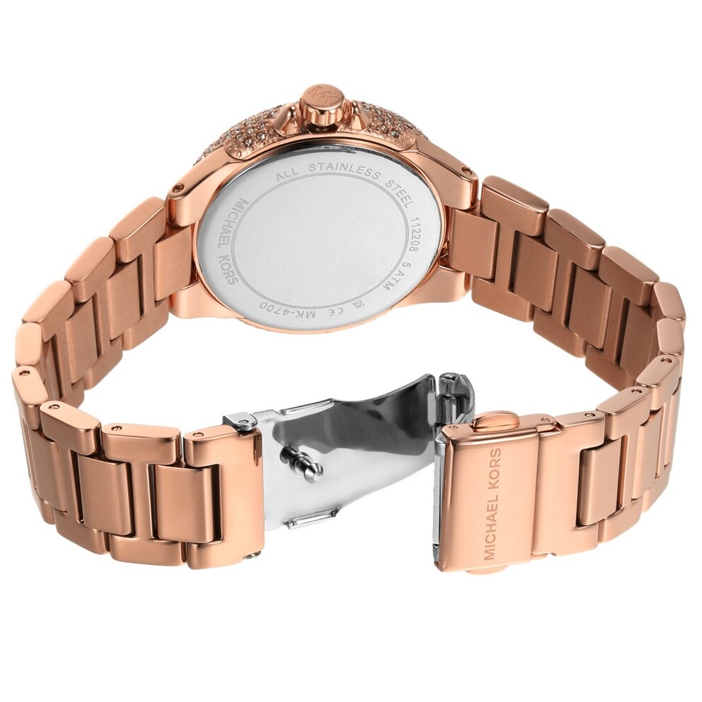 ĐỒNG HỒ ĐEO TAY DÂY KIM LOẠI MK NỮ MICHAEL KORS MINI CAMILLE PAVÉ ROSE GOLD-TONE WATCH MK4700 2
