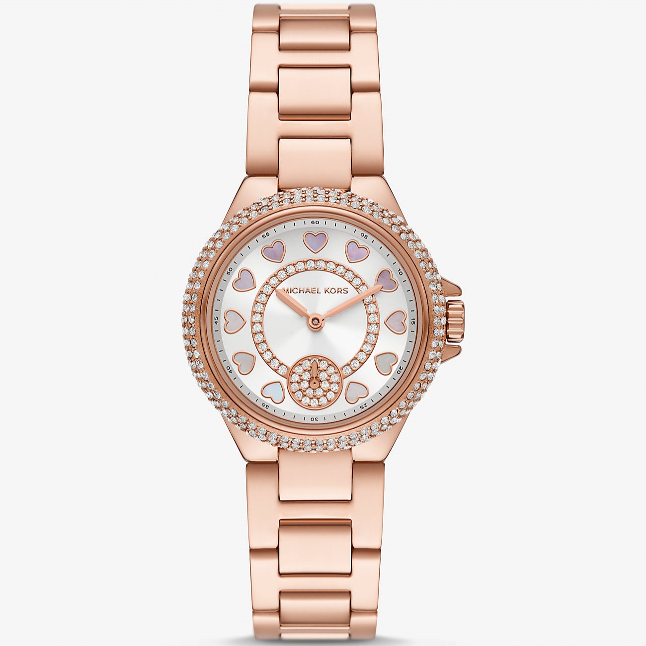 ĐỒNG HỒ ĐEO TAY DÂY KIM LOẠI MK NỮ MICHAEL KORS MINI CAMILLE PAVÉ ROSE GOLD-TONE WATCH MK4700 5