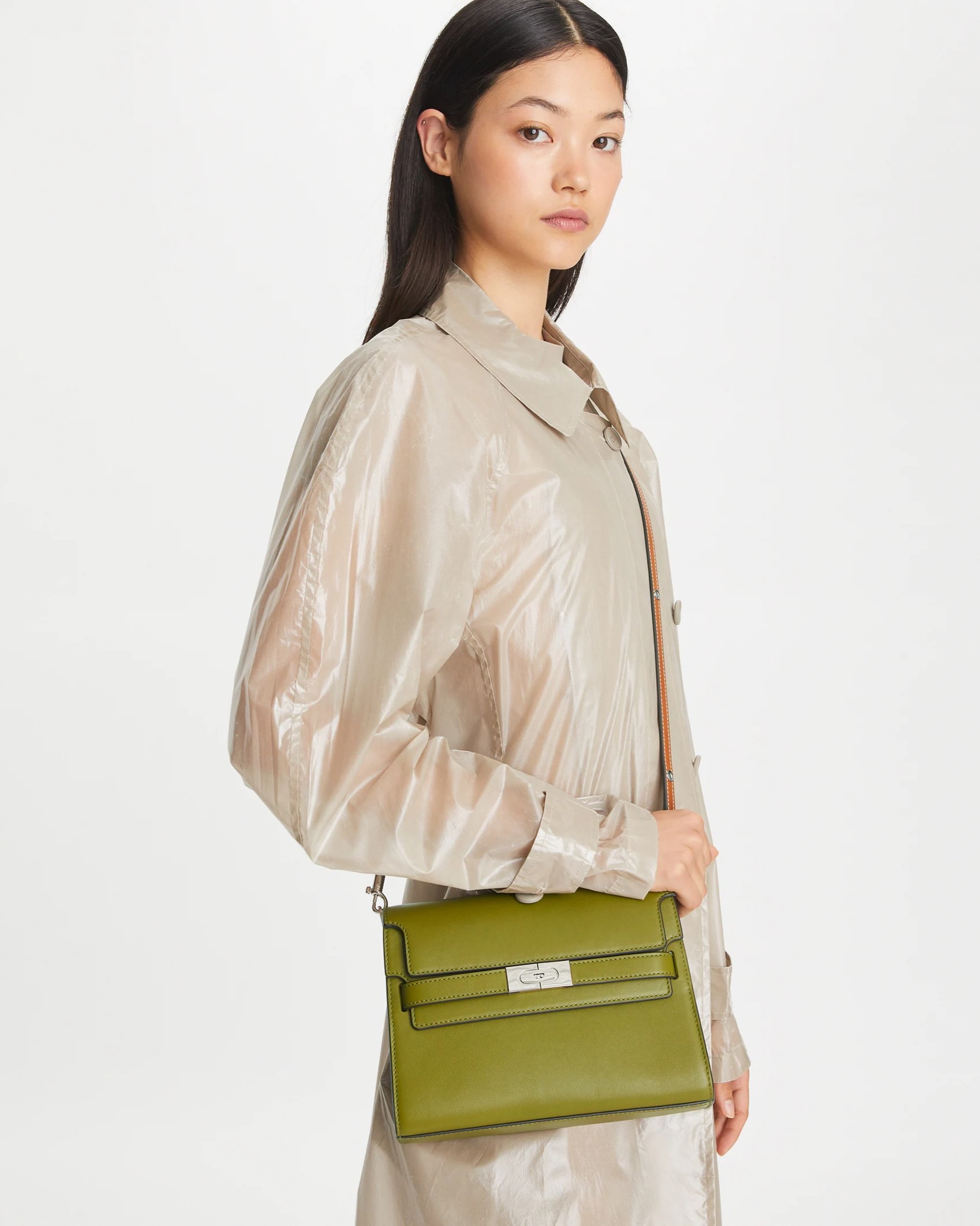 Túi xách Tory Burch Lee Radziwill Leather Shoulder Bag Matcha Green 1