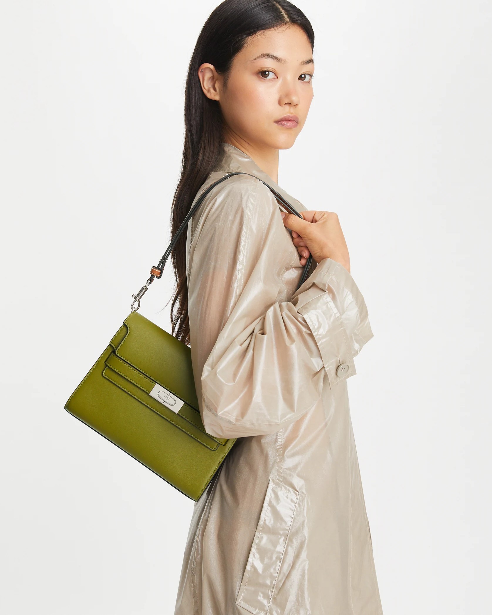 Túi xách Tory Burch Lee Radziwill Leather Shoulder Bag Matcha Green 2