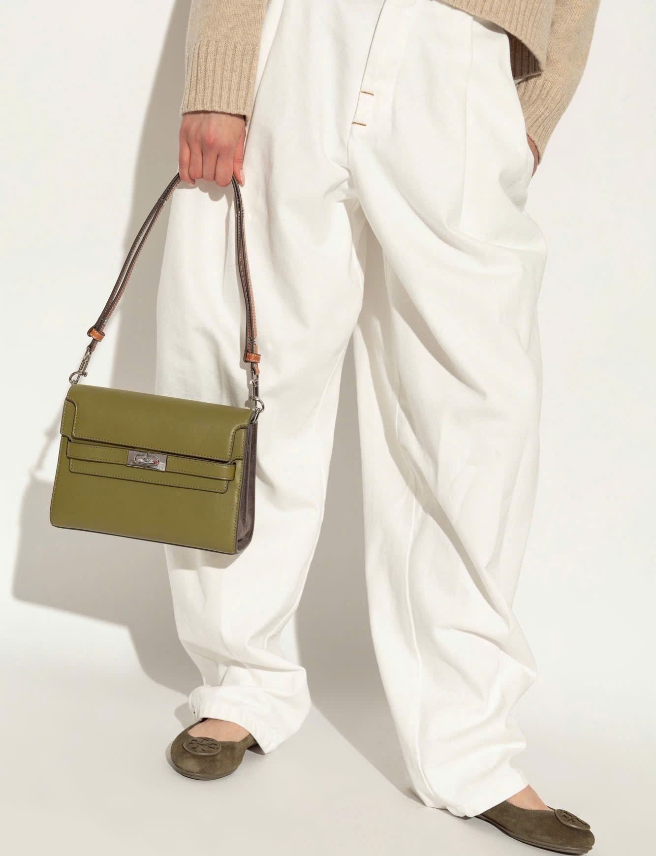 Túi xách Tory Burch Lee Radziwill Leather Shoulder Bag Matcha Green 5