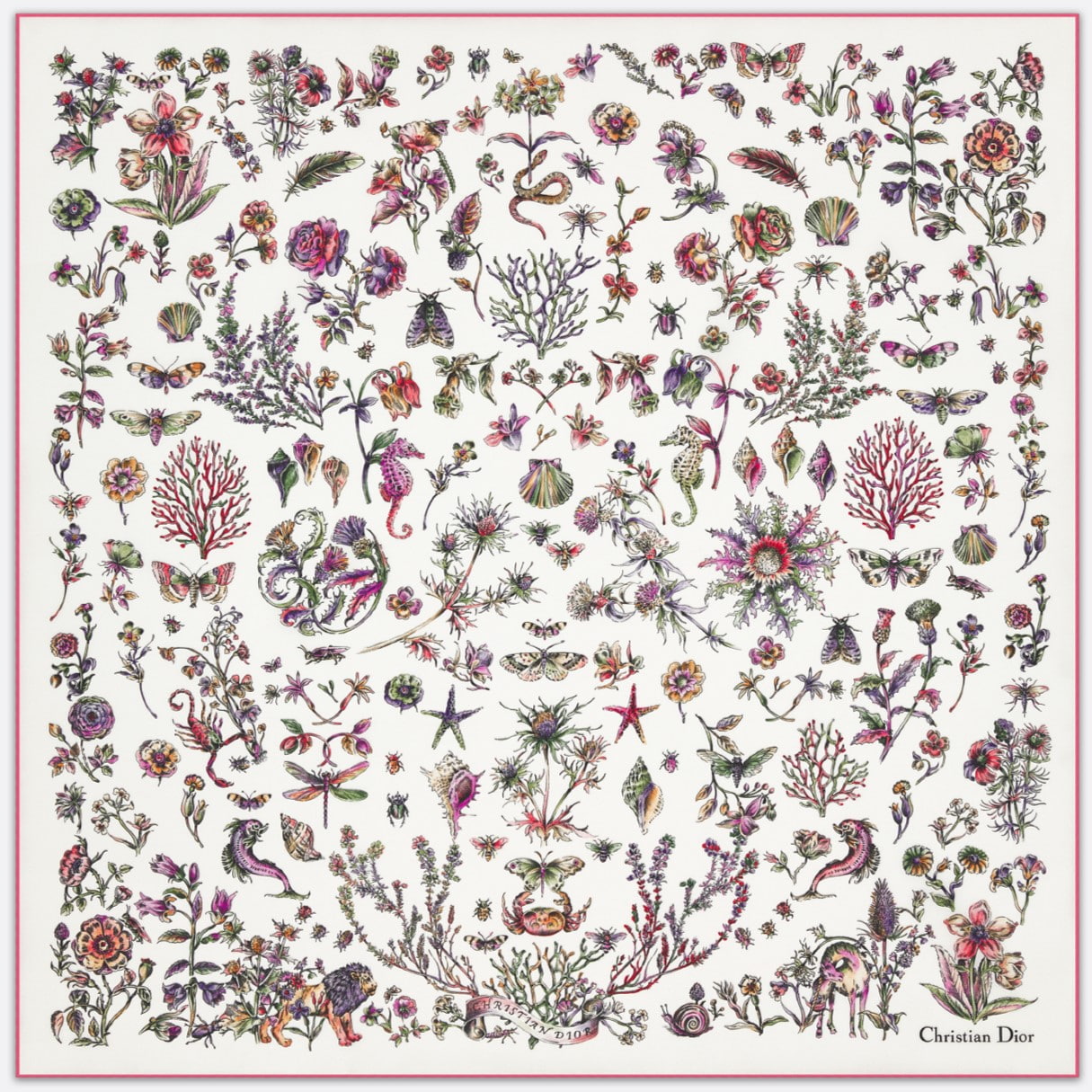 Khăn lụa họa tiết hoa Dior Cabinet de Curiosités 70 Square Scarf 1
