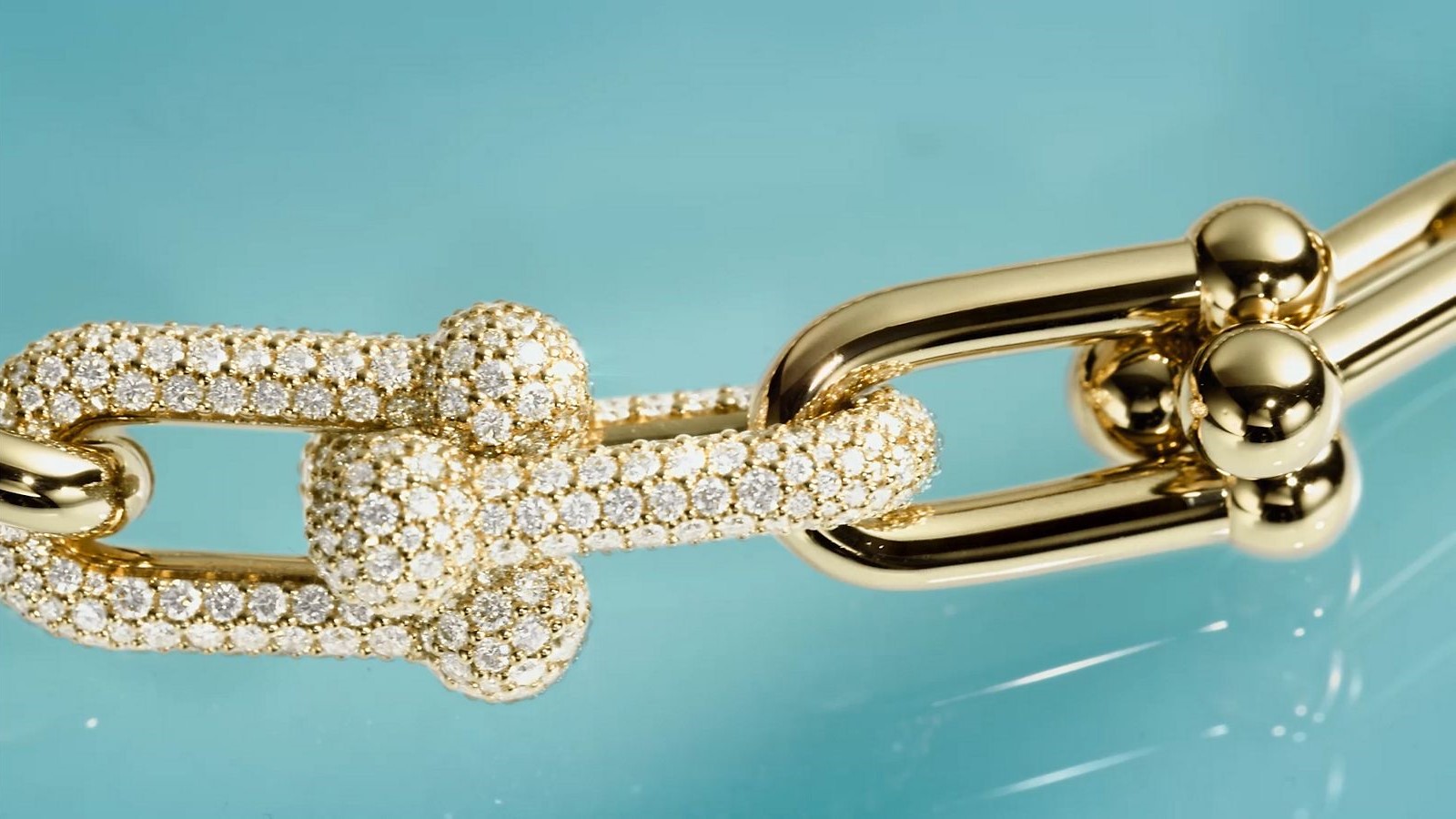 Lắc tay Tiffany Co Medium Link Bracelet in Yellow Gold with Diamonds 70751208 2