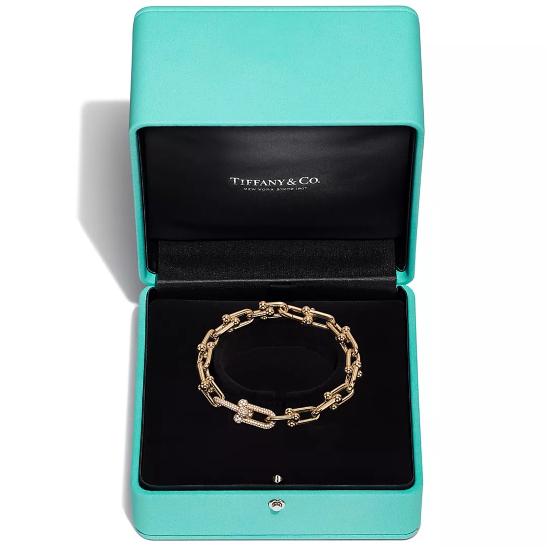 Lắc tay Tiffany Co Medium Link Bracelet in Yellow Gold with Diamonds 70751208 5