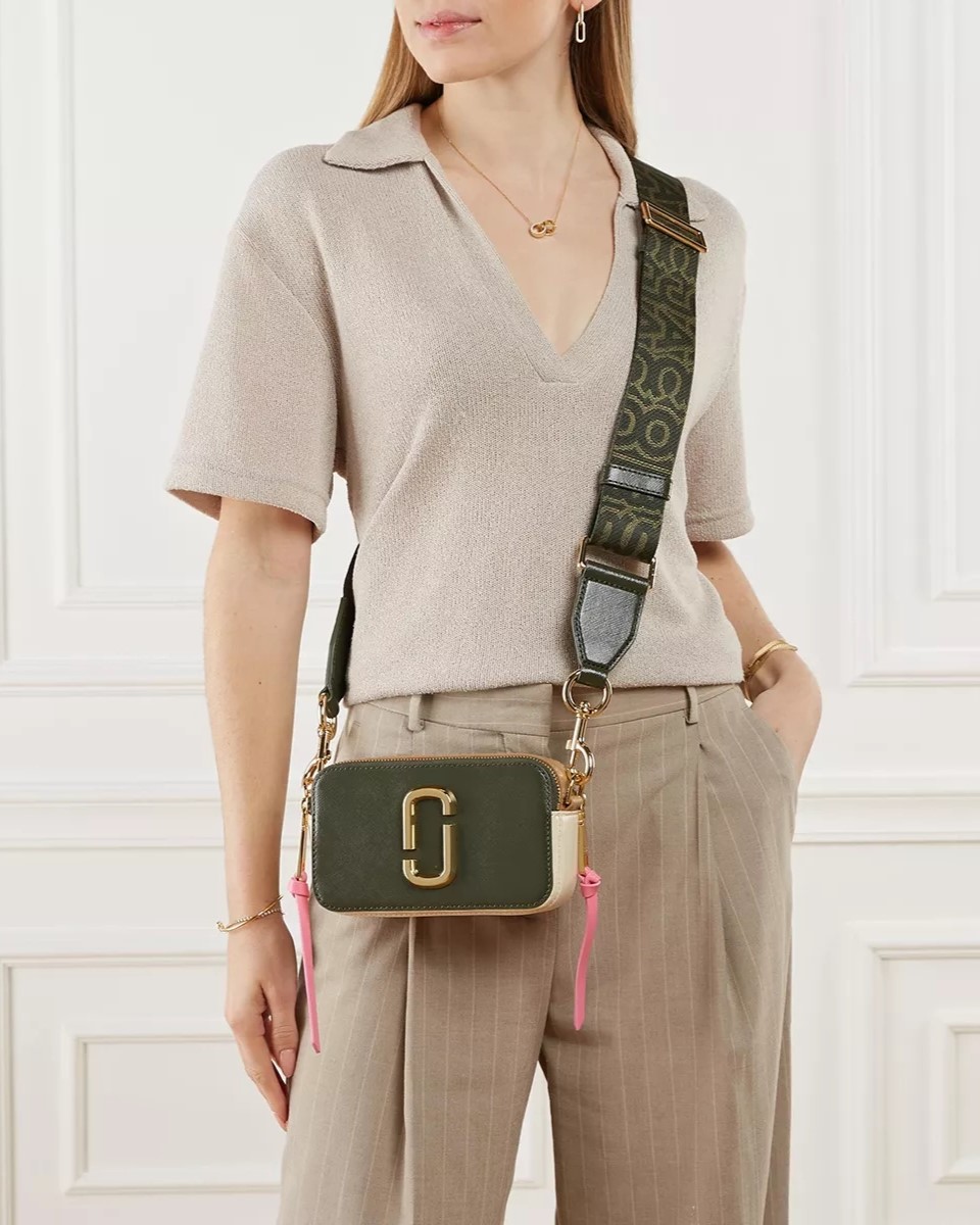 Túi đeo chéo Marc Jacobs màu xanh The Bi-Color Snapshot Forest Multi Leather Camera Bag 7