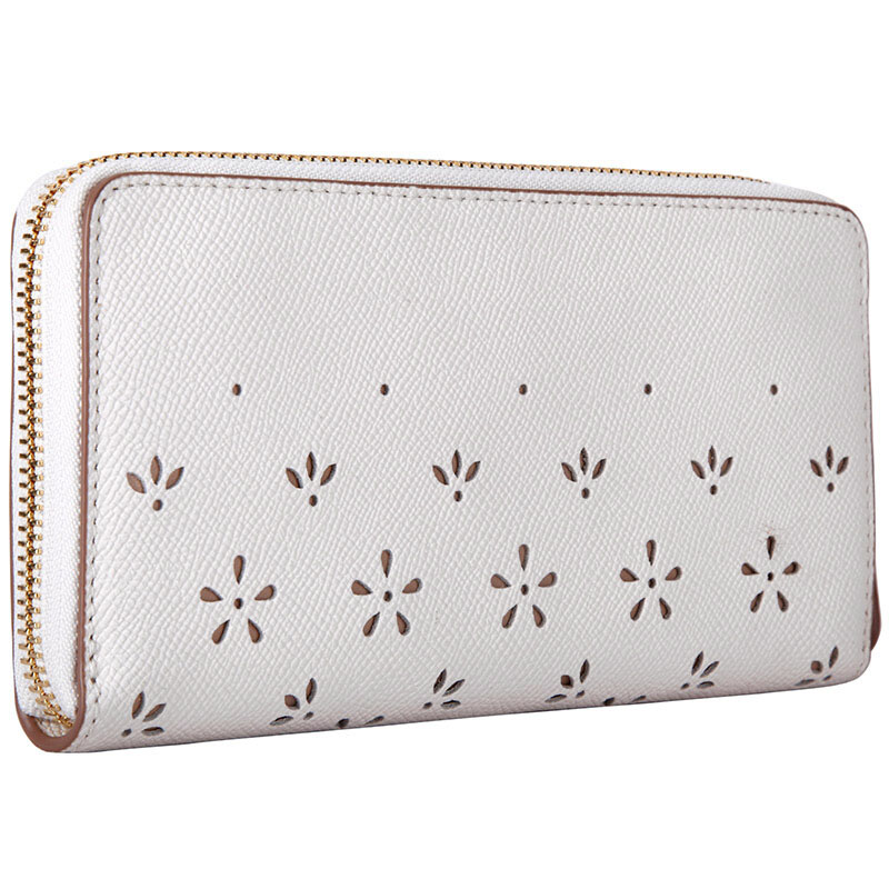 VÍ NỮ COACH ACCORDION ZIP WALLET WITH PERFORATED FLORAL 4