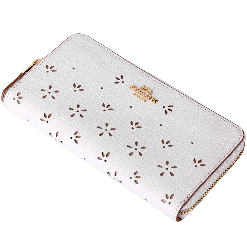 VÍ NỮ COACH ACCORDION ZIP WALLET WITH PERFORATED FLORAL 7