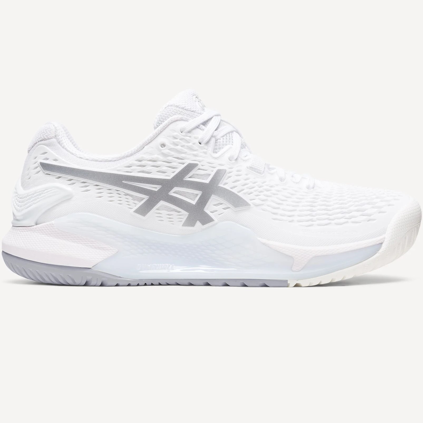 GIÀY CHAY BỘ ASICS NỮ GEL-RESOLUTION 9 WOMENS TENNIS SHOES WHITE PURE SILVER 1042A208-100 8